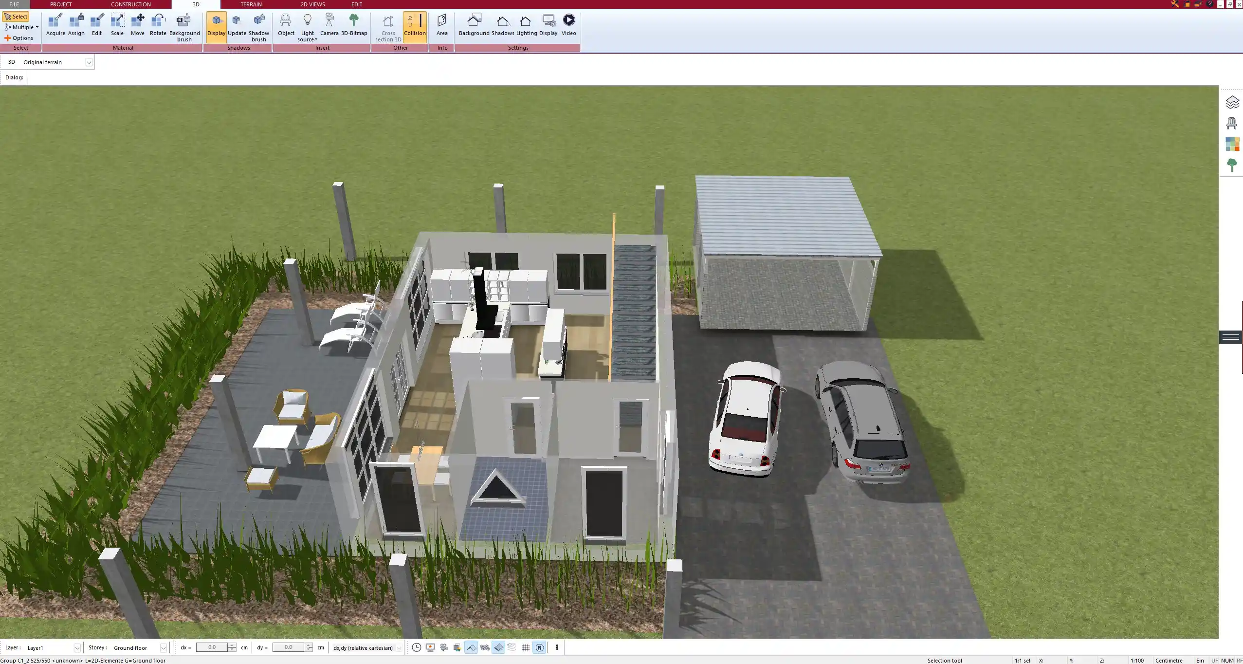 Virtual walk-through scene of a turnkey house planned in Plan7Architect
