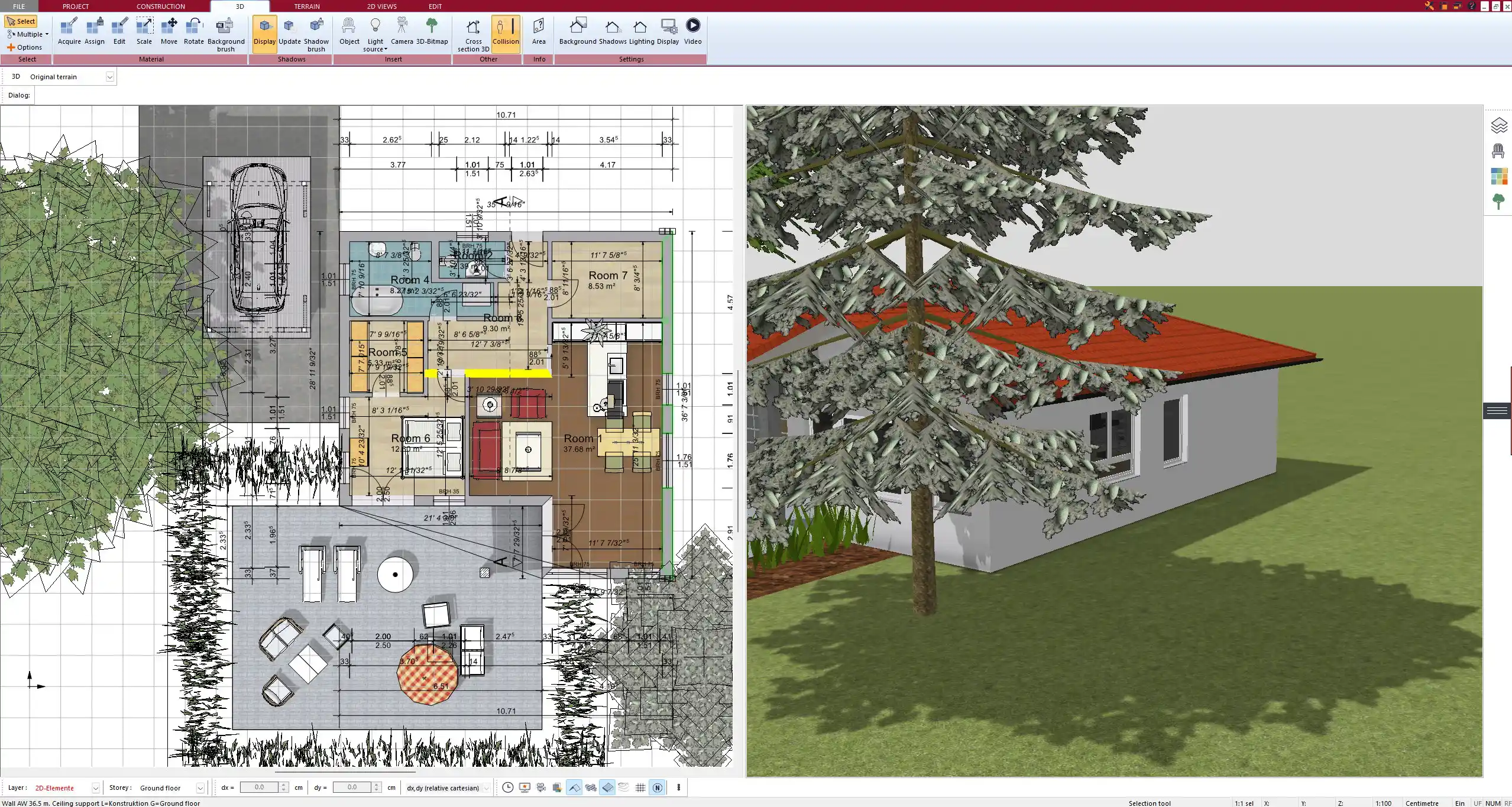 Wall composition setup in Plan7Architect insulation and airtight layer configured for Passive House standards