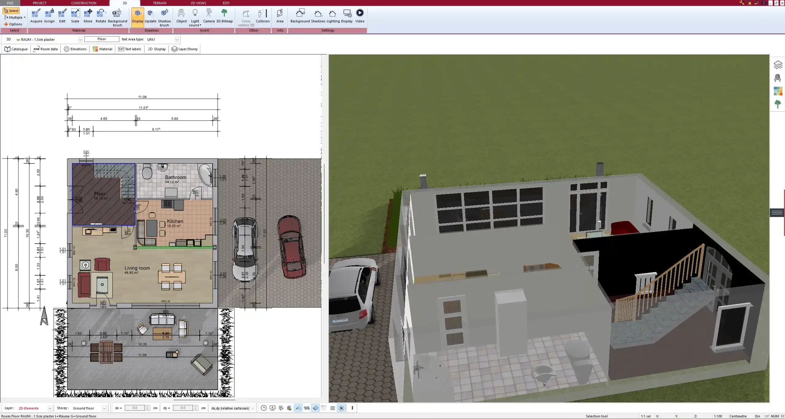 2D Floor Plan for a Home Remodel Created in Plan7Architect