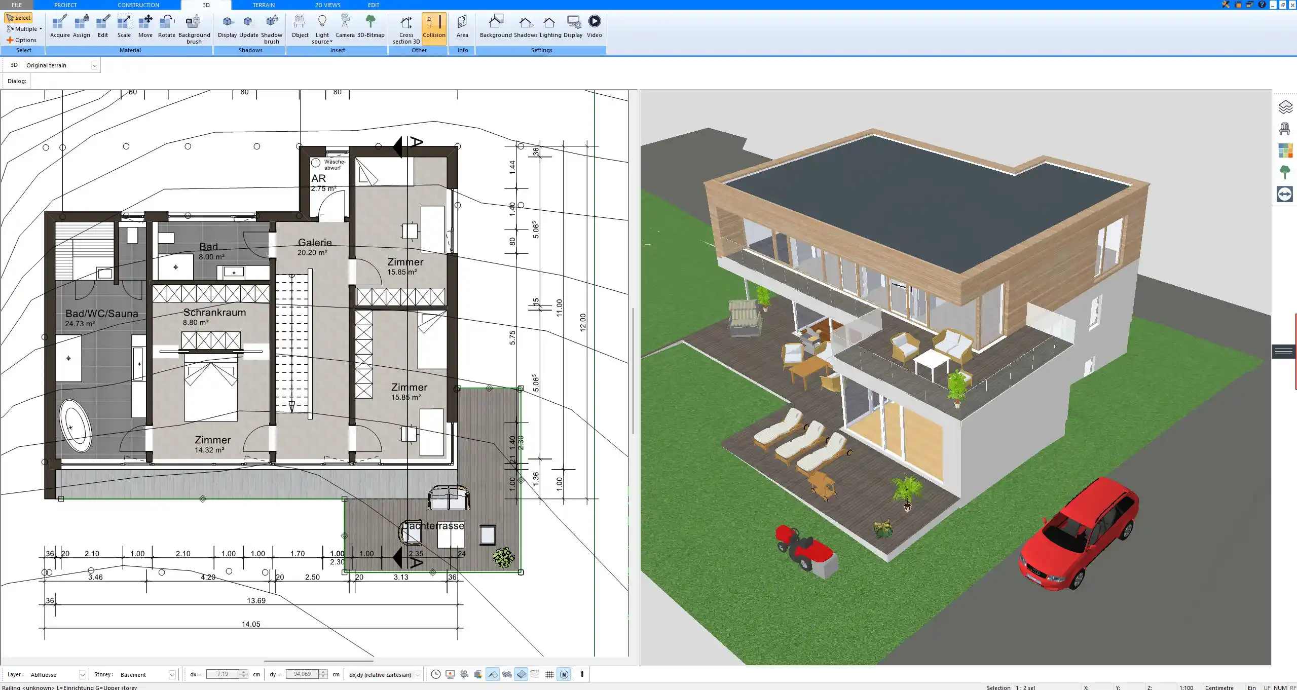 2D House Layout Created with Plan7Architect
