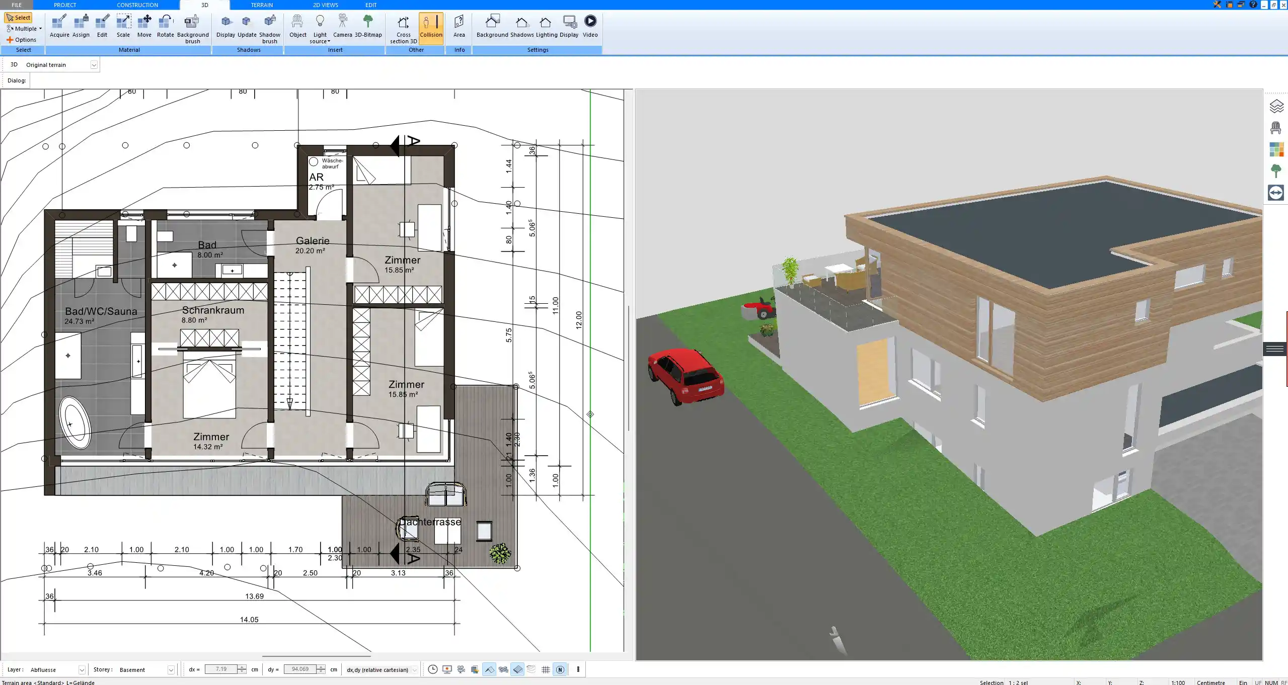 2D floor plan created with Plan7Architect