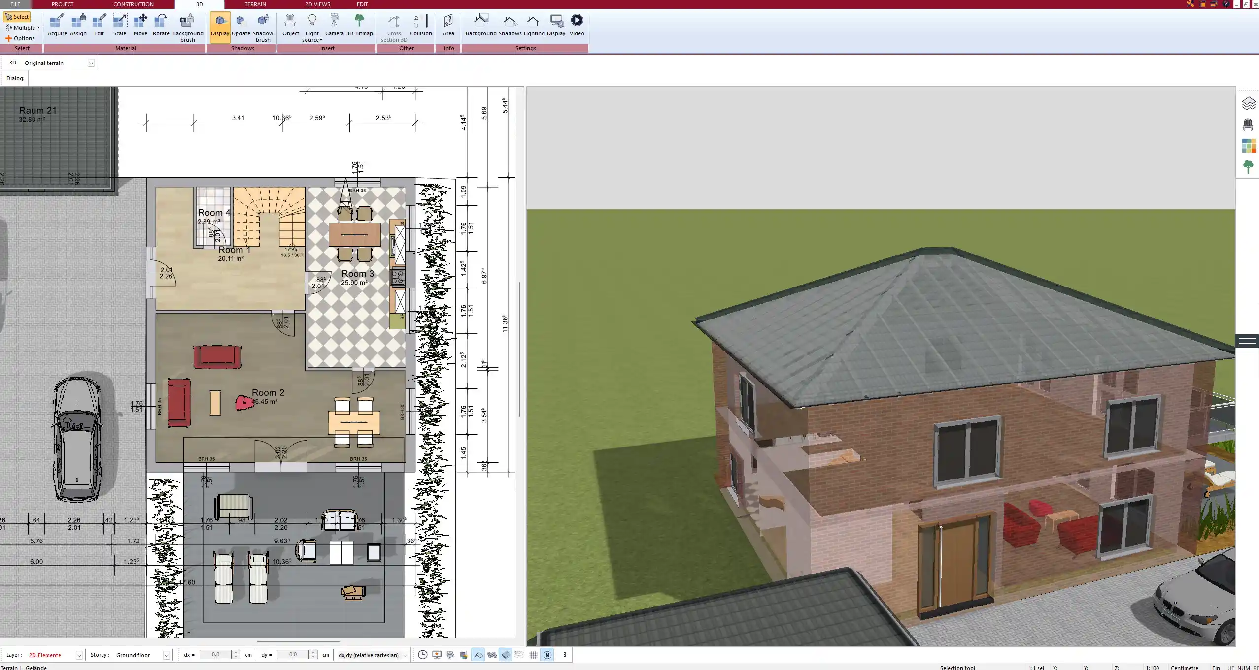 2D floor plan layout created in Plan7Architect – walls, rooms, and dimensions at a glance