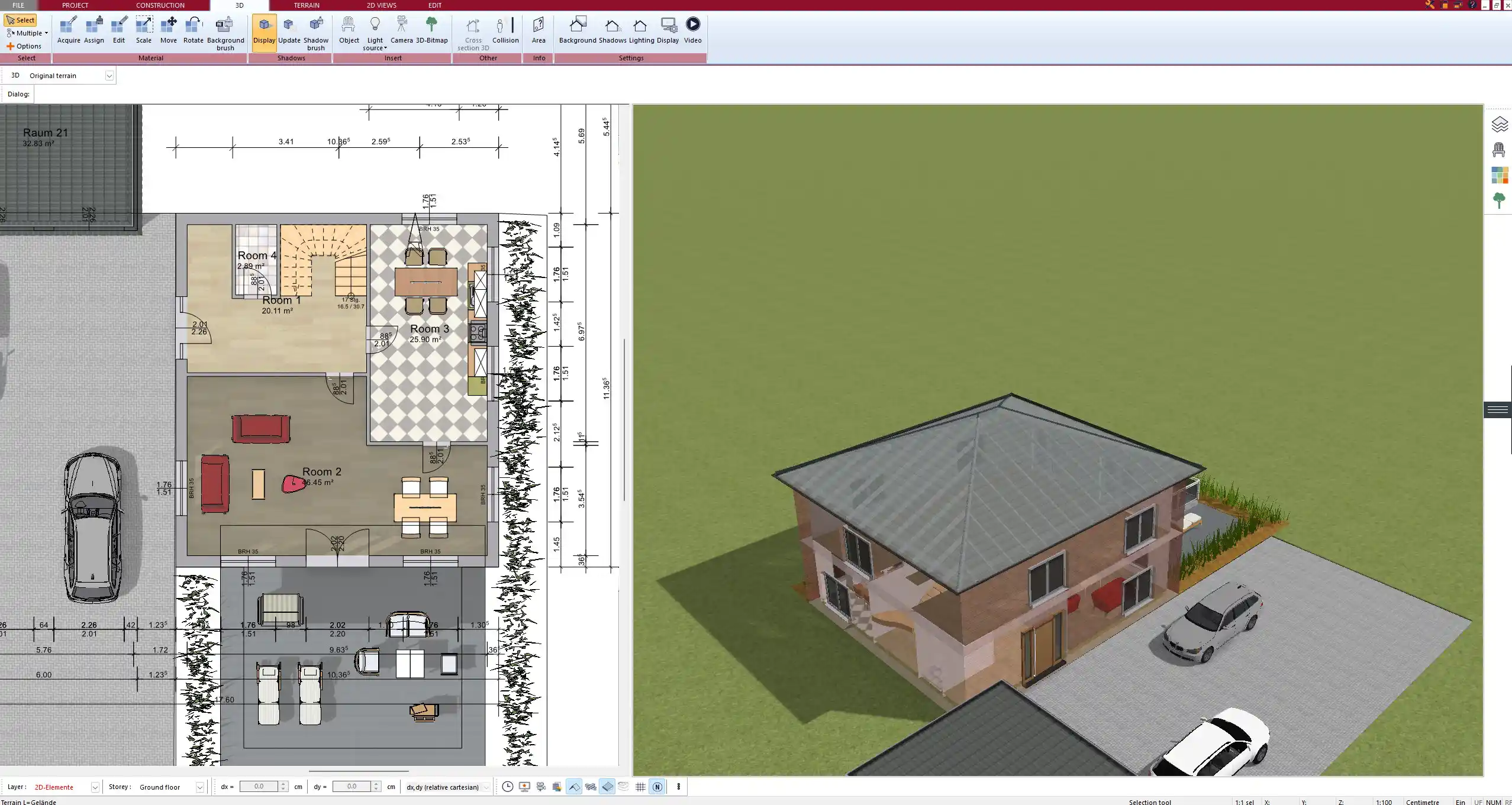 2D floor plan layout created with Plan7Architect software