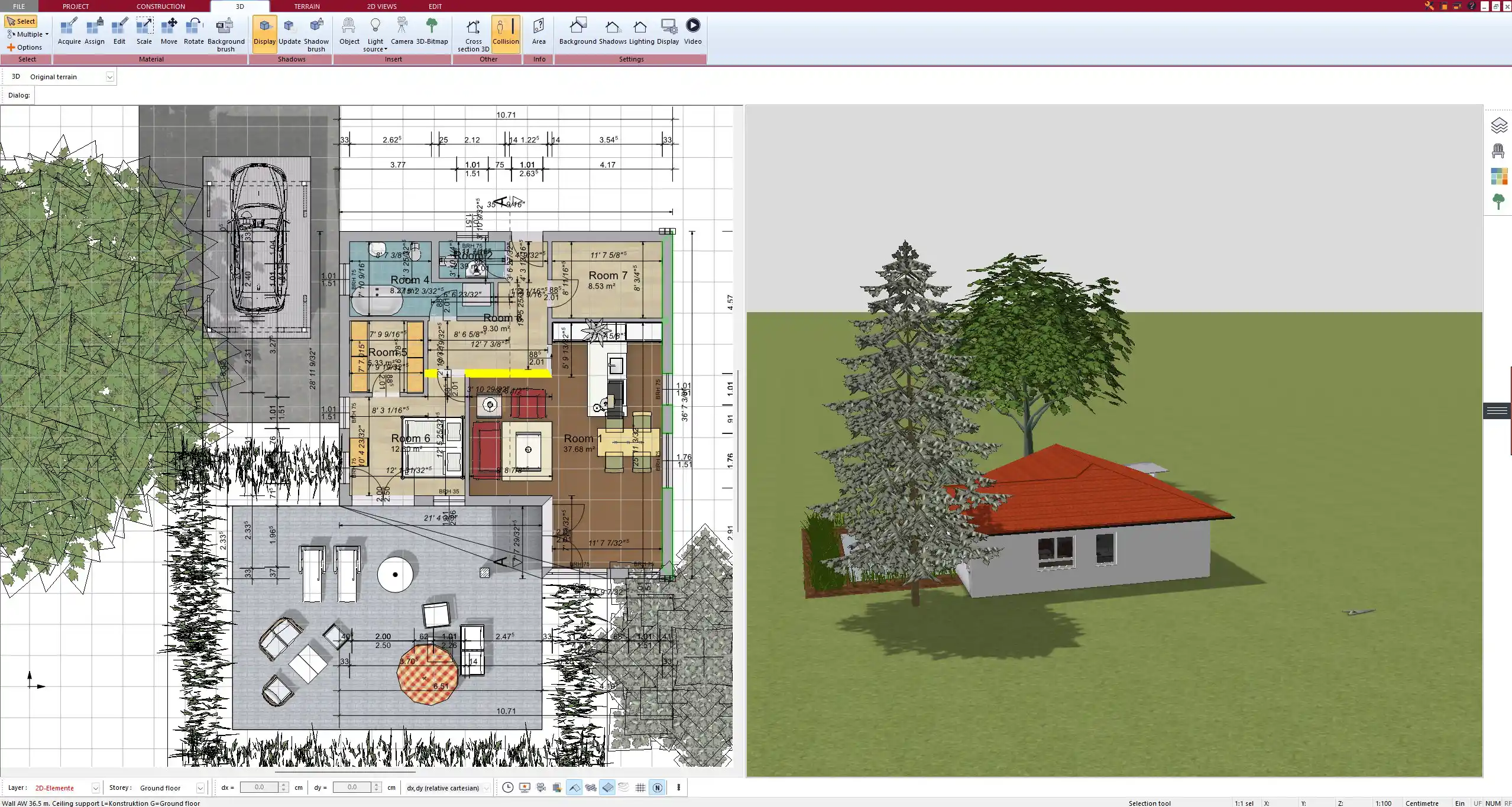 3D Visualization of a Floor Plan Designed in Plan7Architect