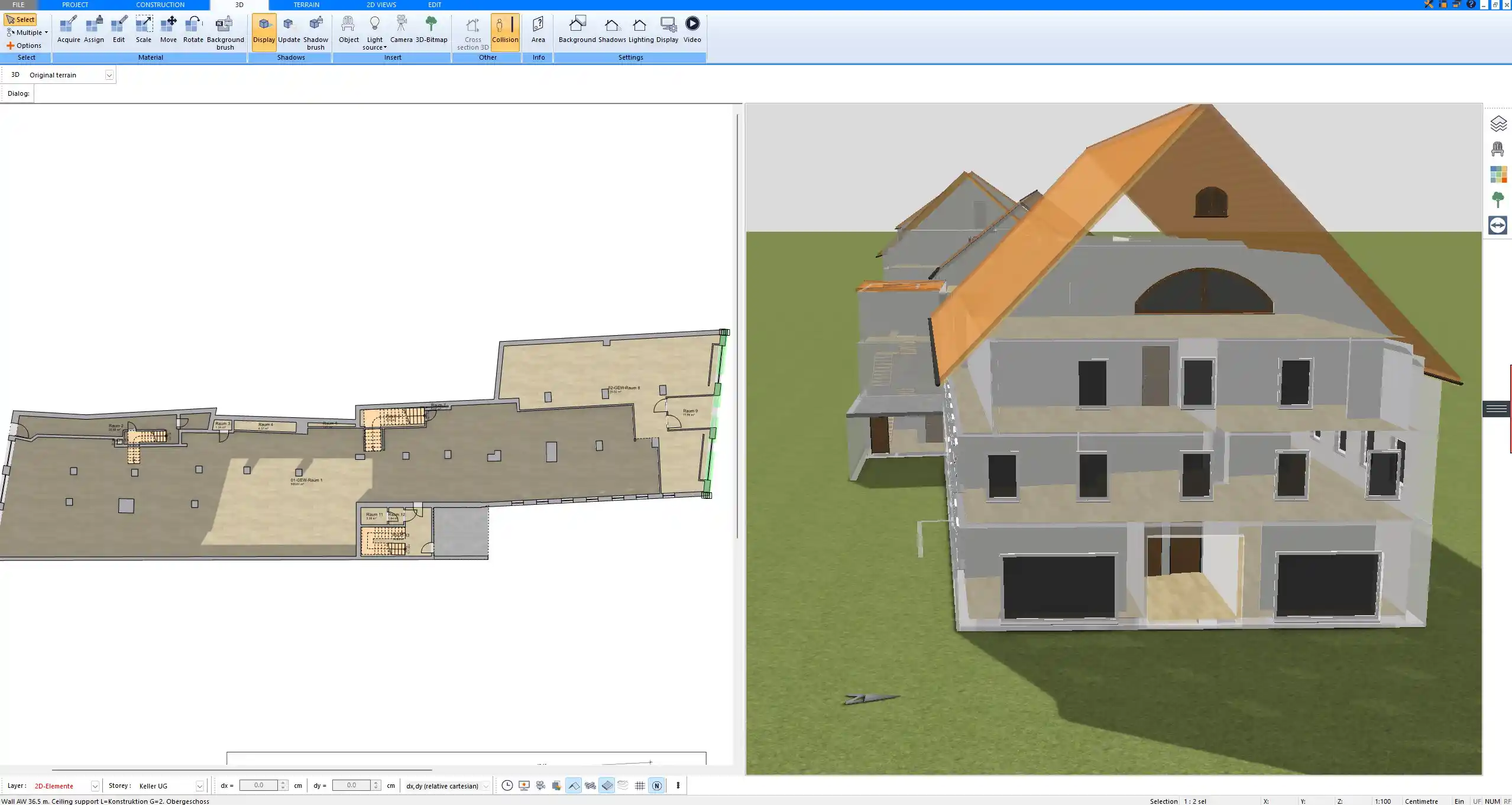 3D Visualization of a House Design in Plan7Architect