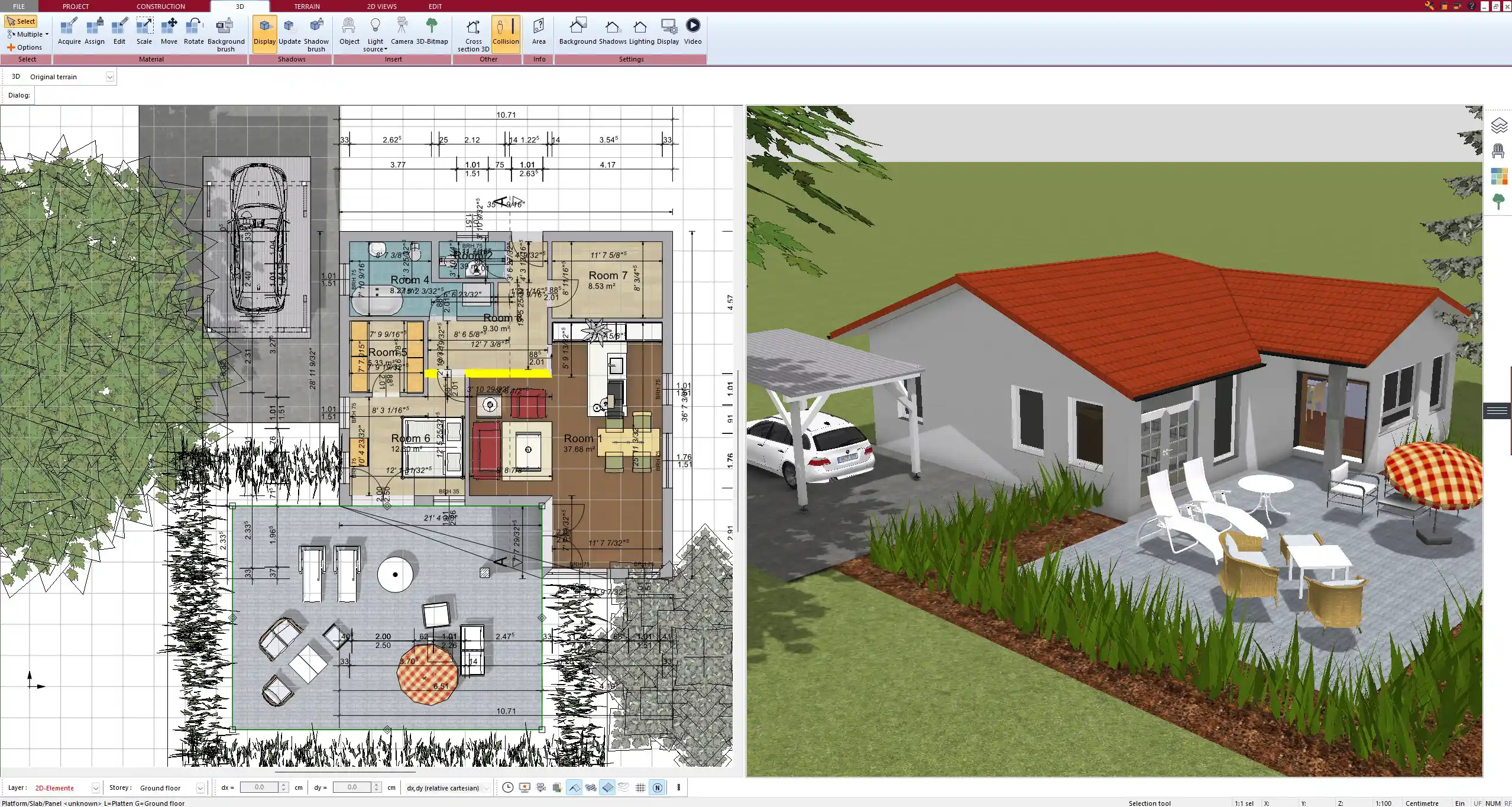 Created using Plan7Architect U-shaped kitchen with generous counter space