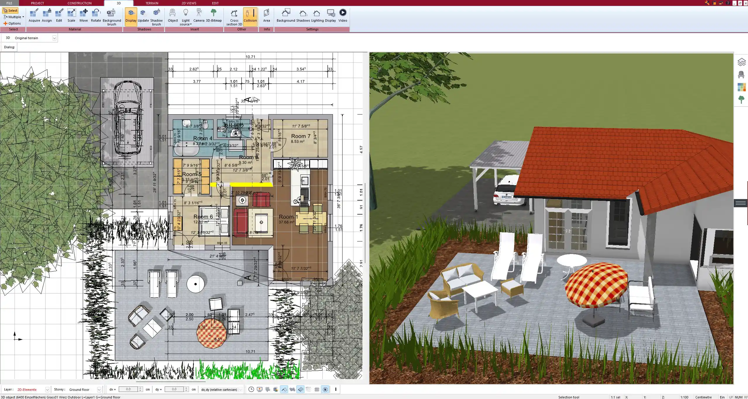 Customized Roof and Wall Structures in Plan7Architect