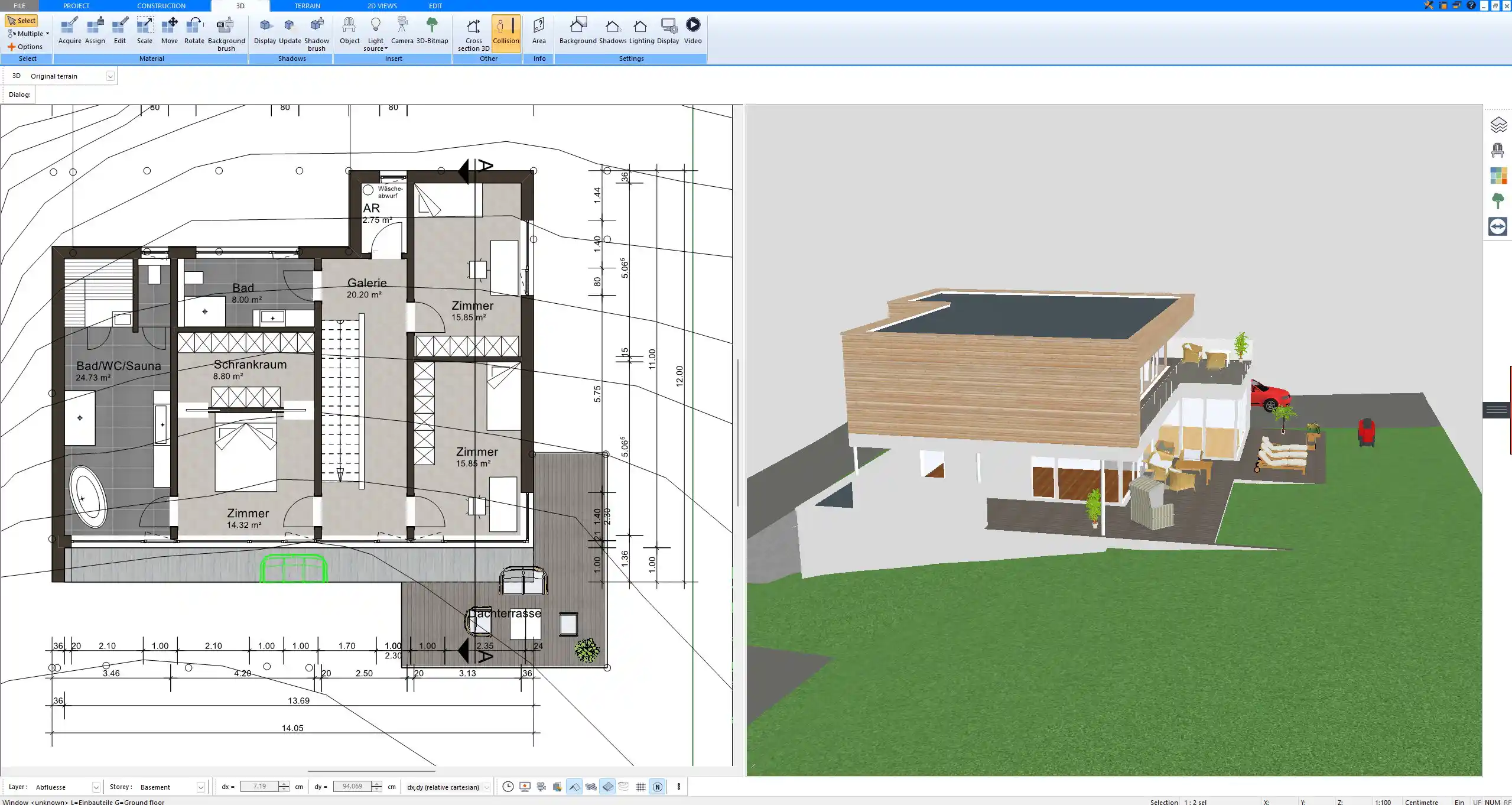 Example layout for a single child’s room – created with Plan7Architect