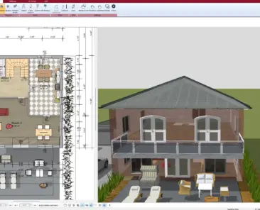 Floor plan created in Plan7Architect – shown in 2D layout mode
