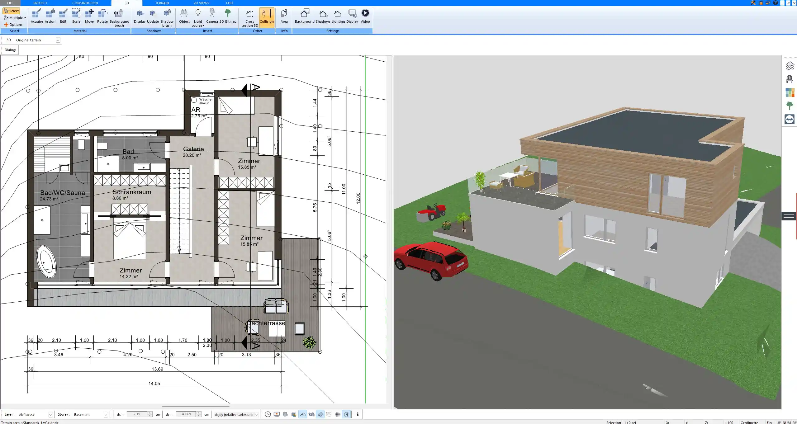 Floor plan created with Plan7Architect Precise wall and room layout in 2D view