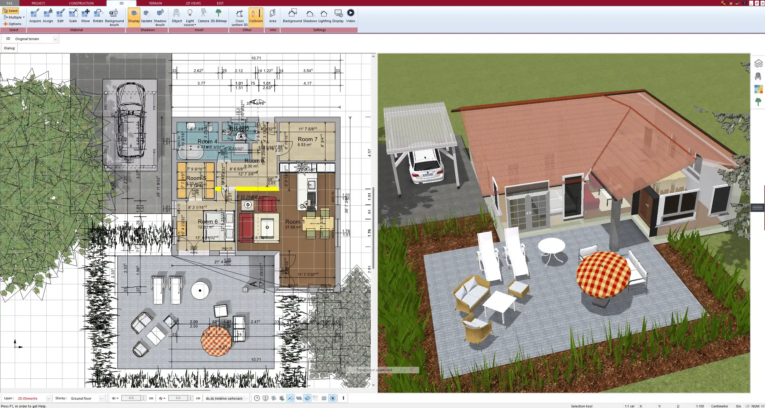 Floor plan created with Plan7Architect showing precise room dimensions and wall layouts