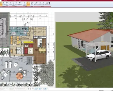 Floor plan created with Plan7Architect – walls, windows, and room layout shown in 2D view