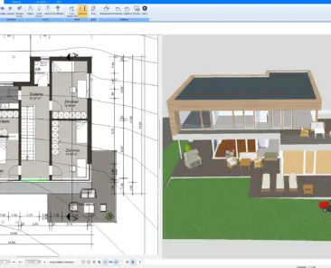 Floor plan sketch created in Plan7Architect – wall layout in 2D view