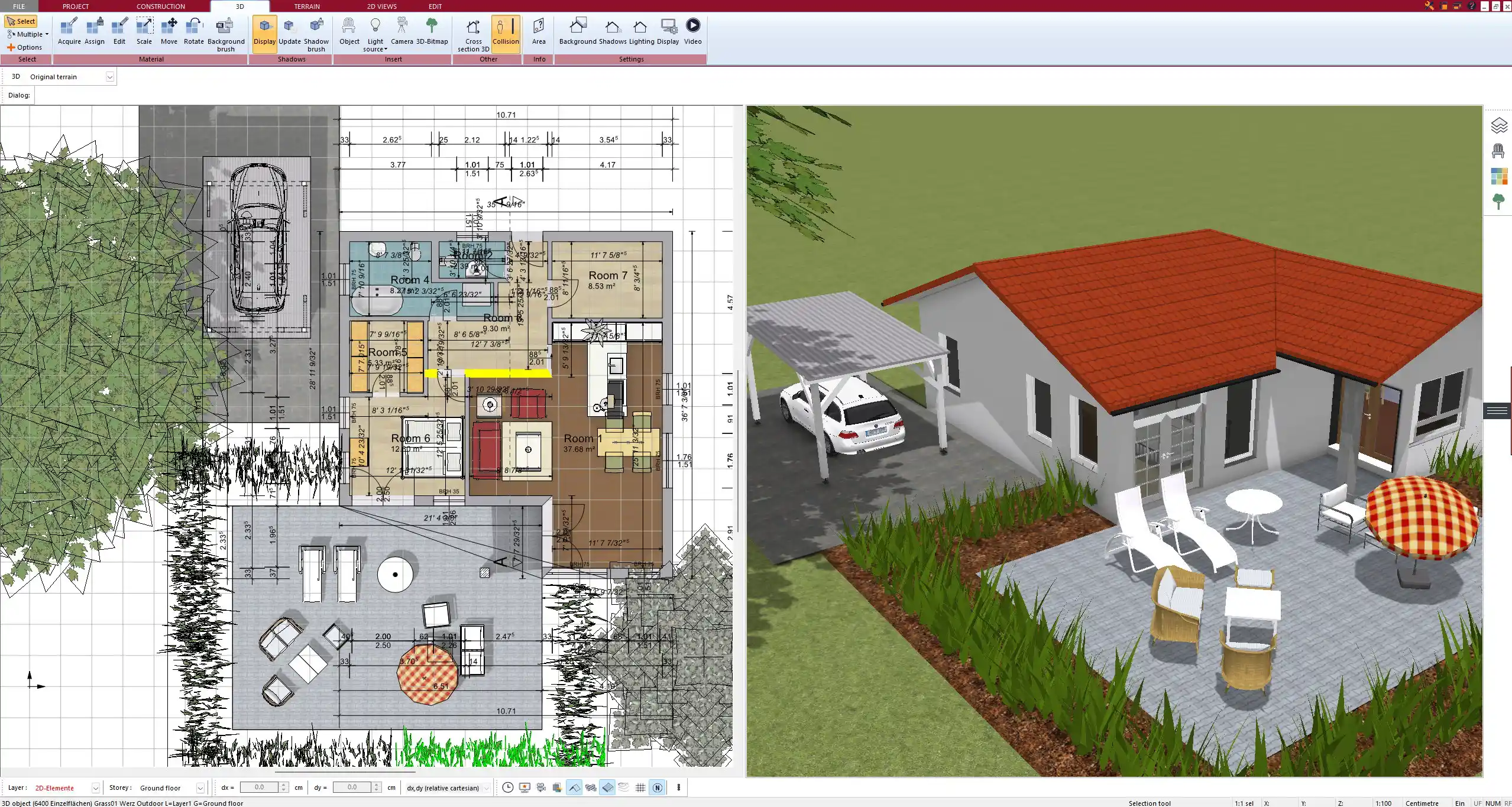 Furniture and Interior Layout Designed in Plan7Architect