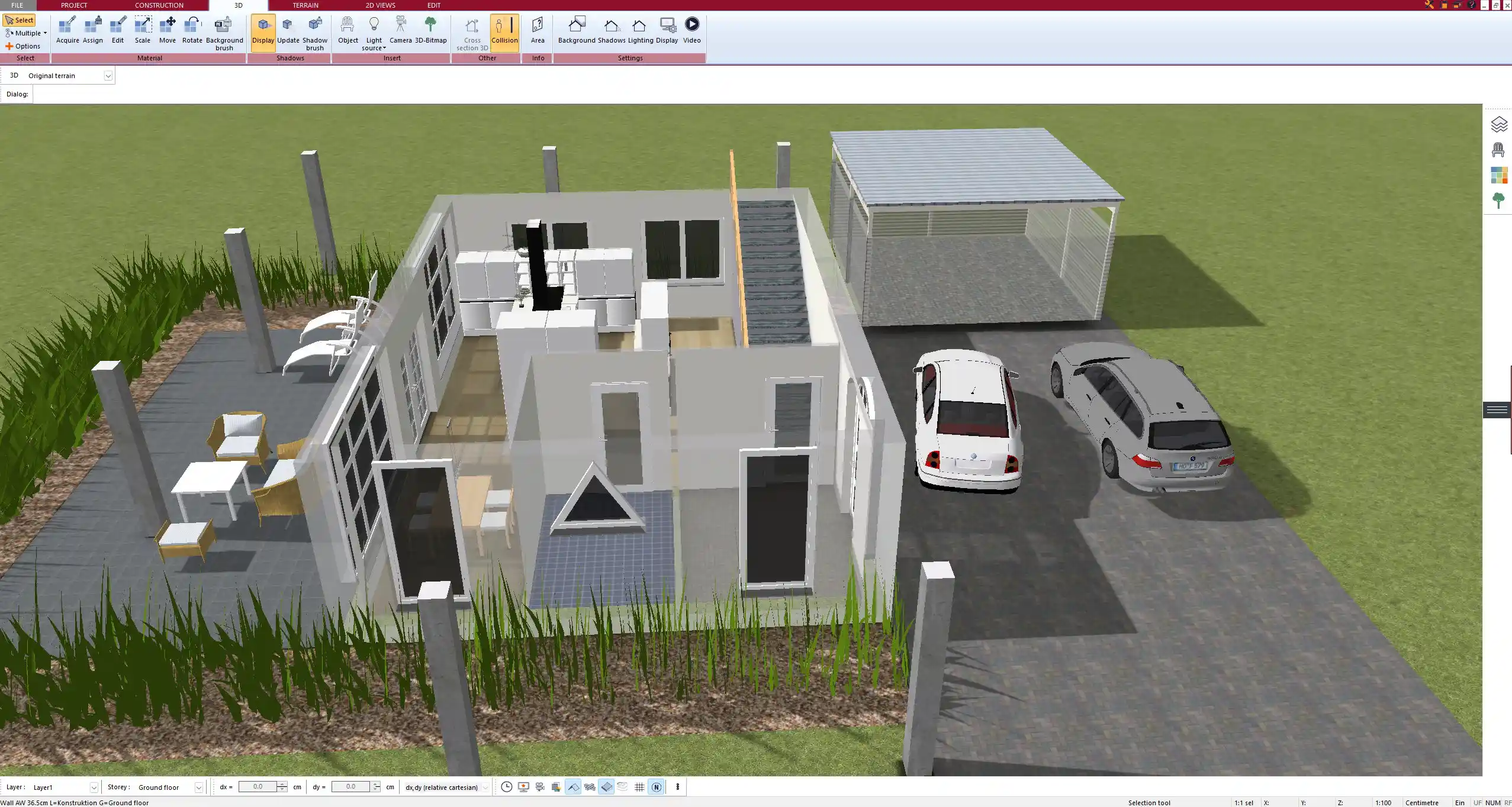 Kitchen layout planned and visualized using Plan7Architect – including appliances and cabinetry