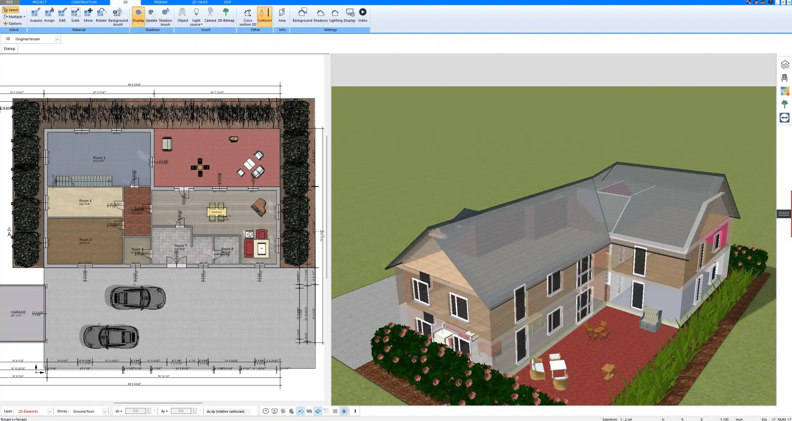 Multi-story floor plan designed and labeled in Plan7Architect