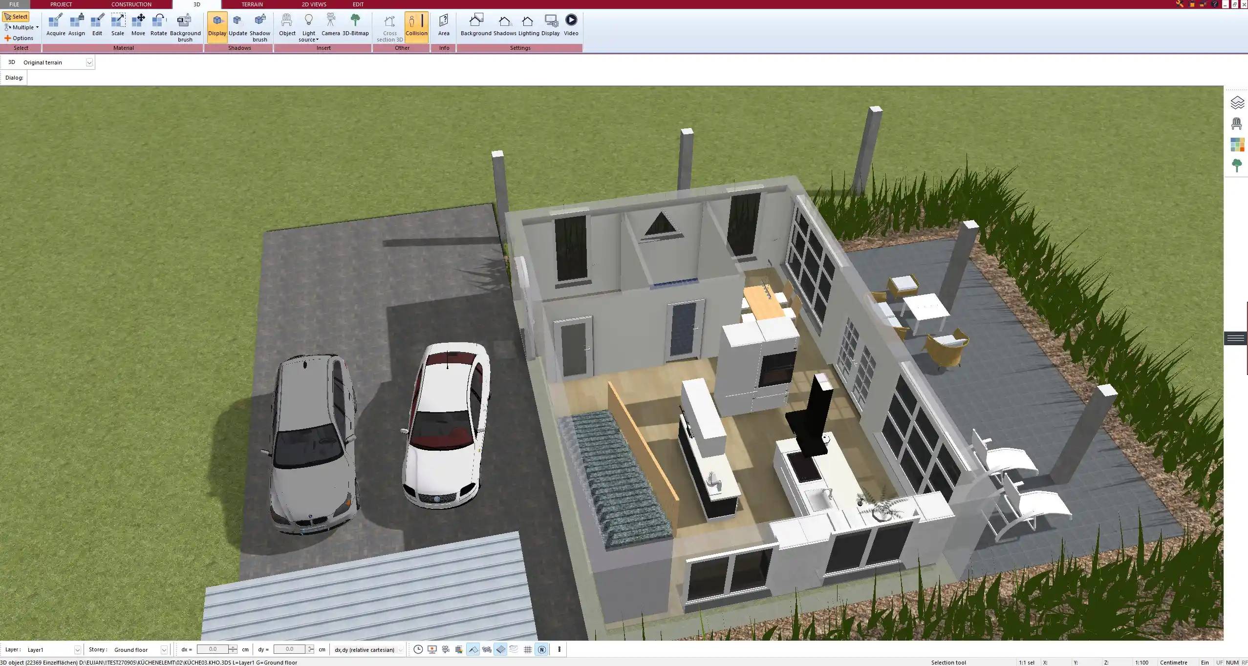 Planned with Plan7Architect Compact one-wall kitchen layout for small apartment