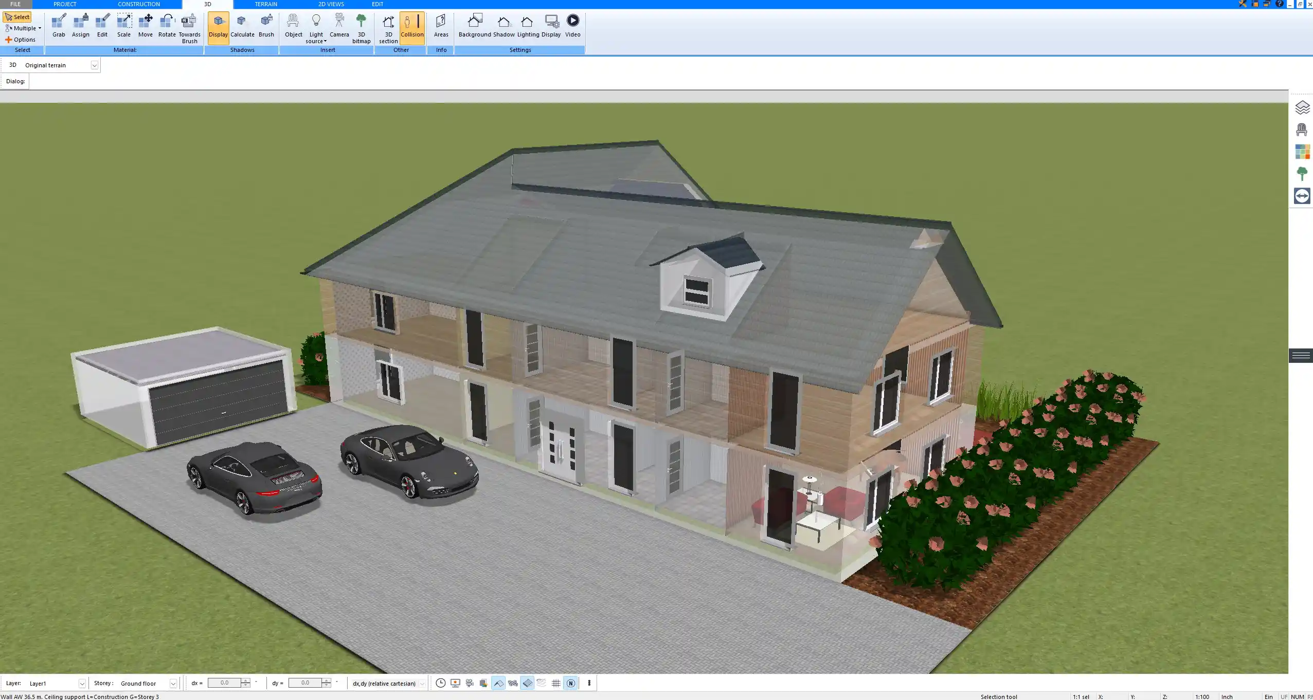 Printable building plan exported from Plan7Architect