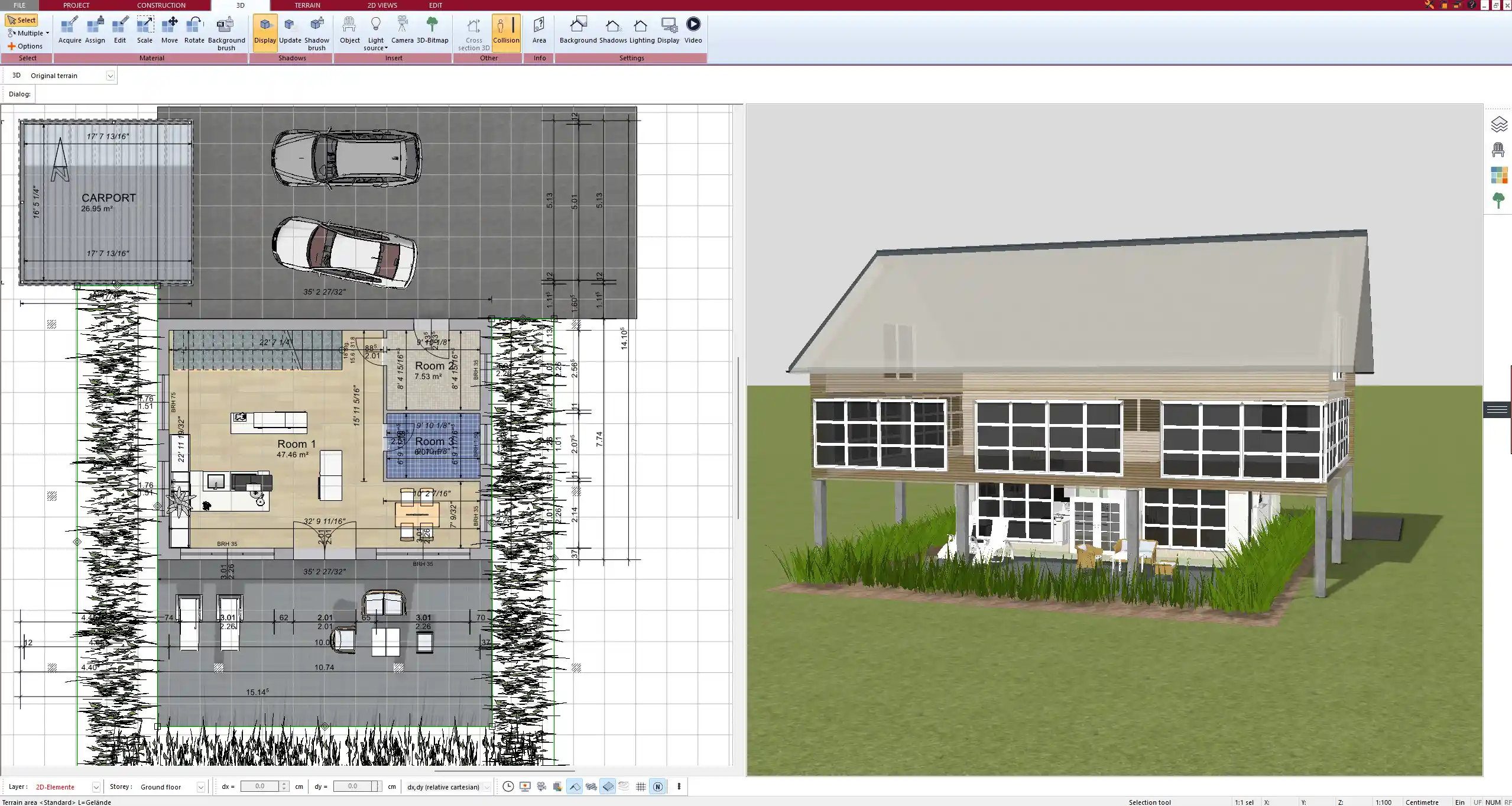 Remodel Concept for a Living Room with Open Floor Plan – Built in Plan7Architect