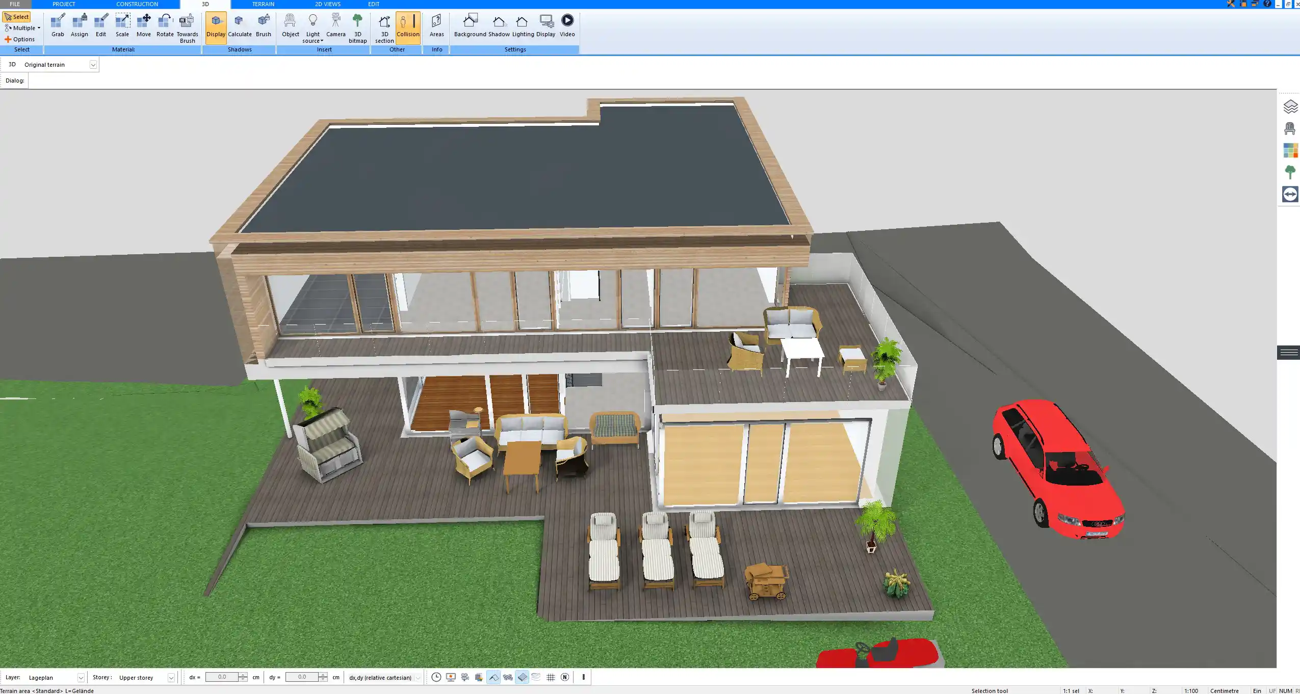 Rendered in Plan7Architect Realistic 3D view of planned kitchen layout