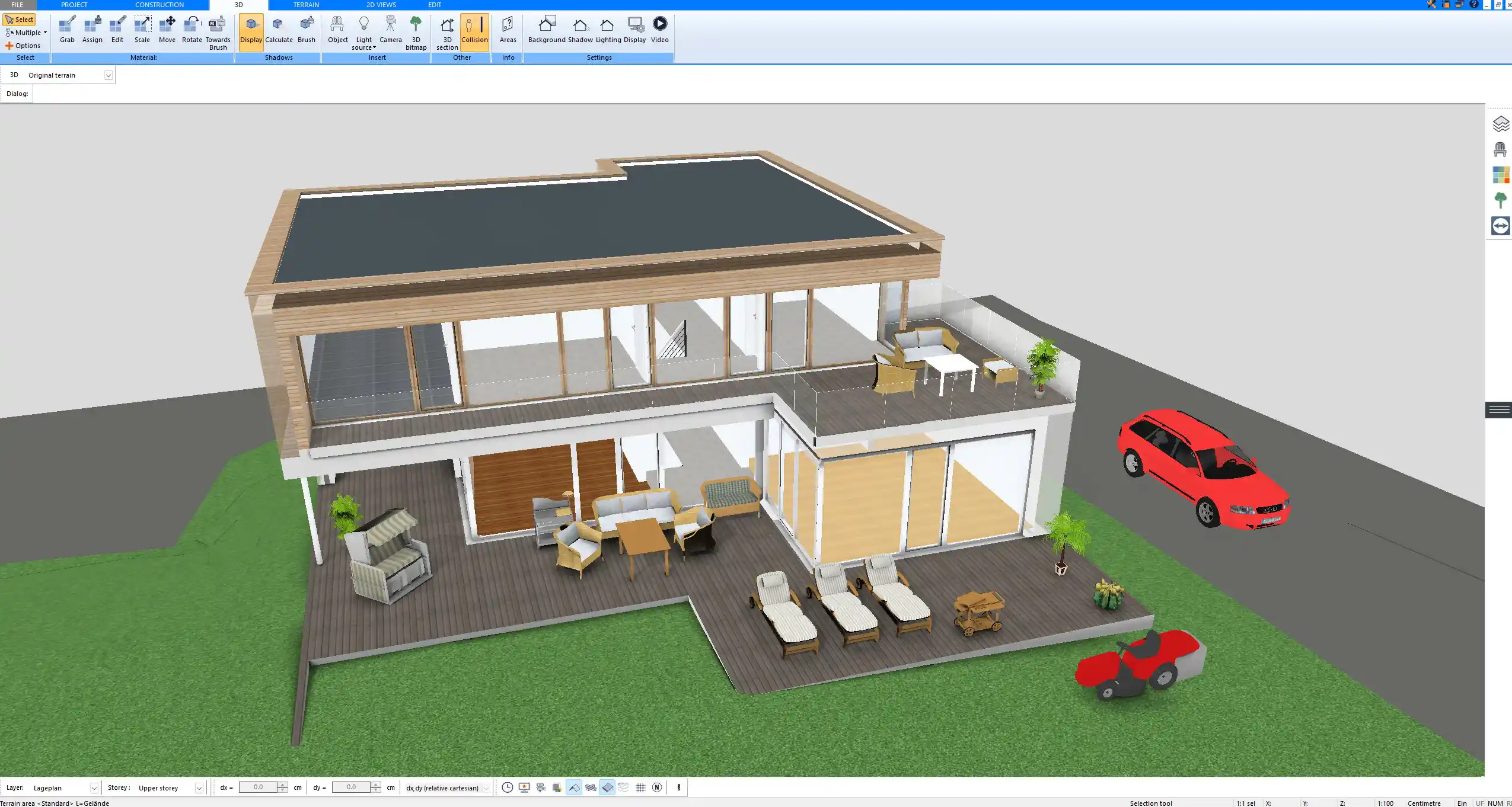 Roof structure modeled in Plan7Architect, including dormers and pitch adjustments