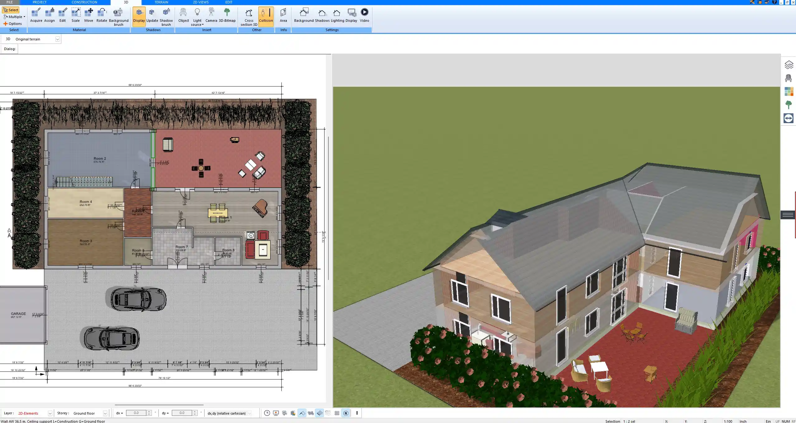 Terrain and Garden Layout Designed in Plan7Architect