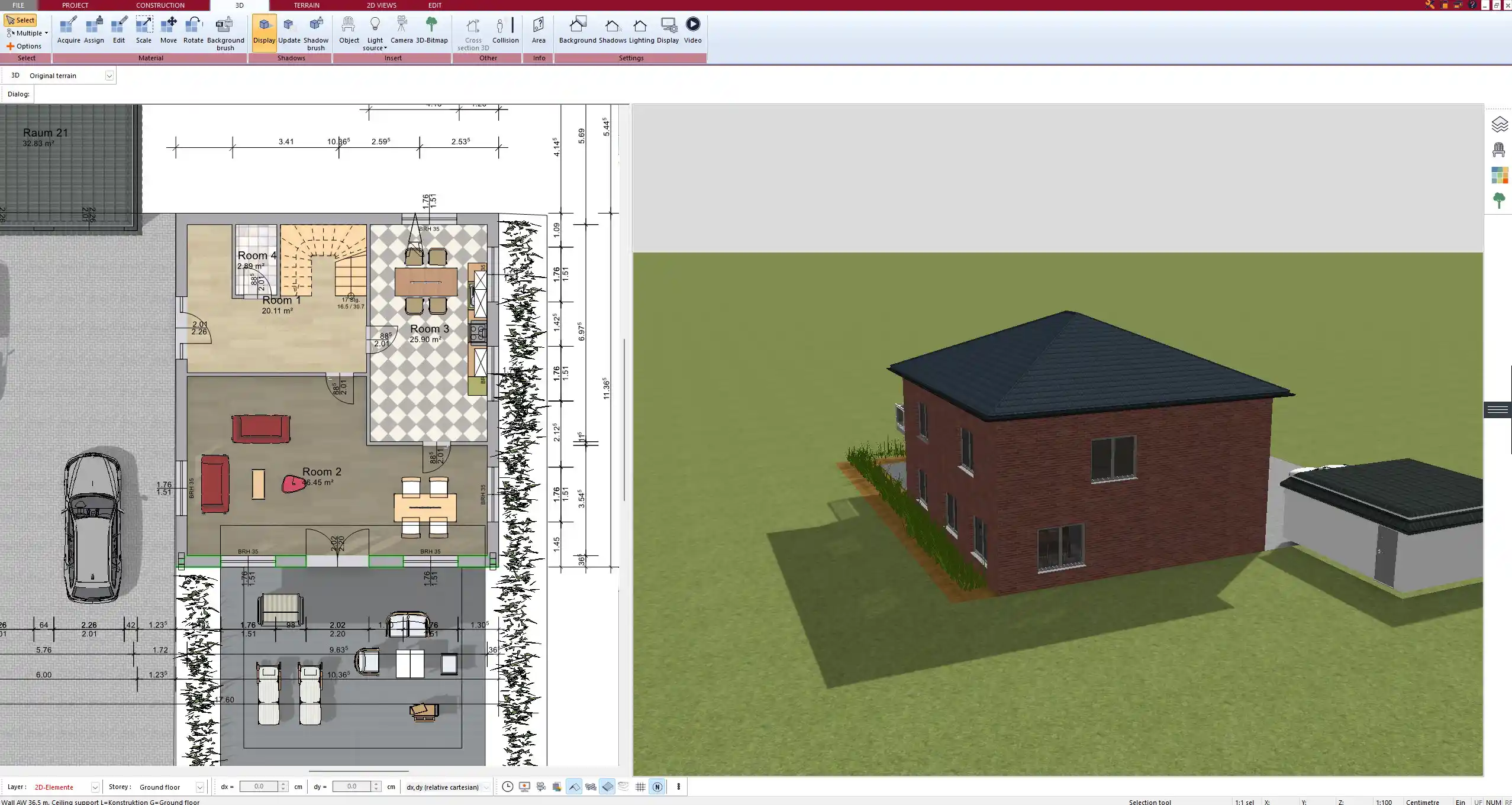 2D Residential Floor Plan created with Plan7Architect