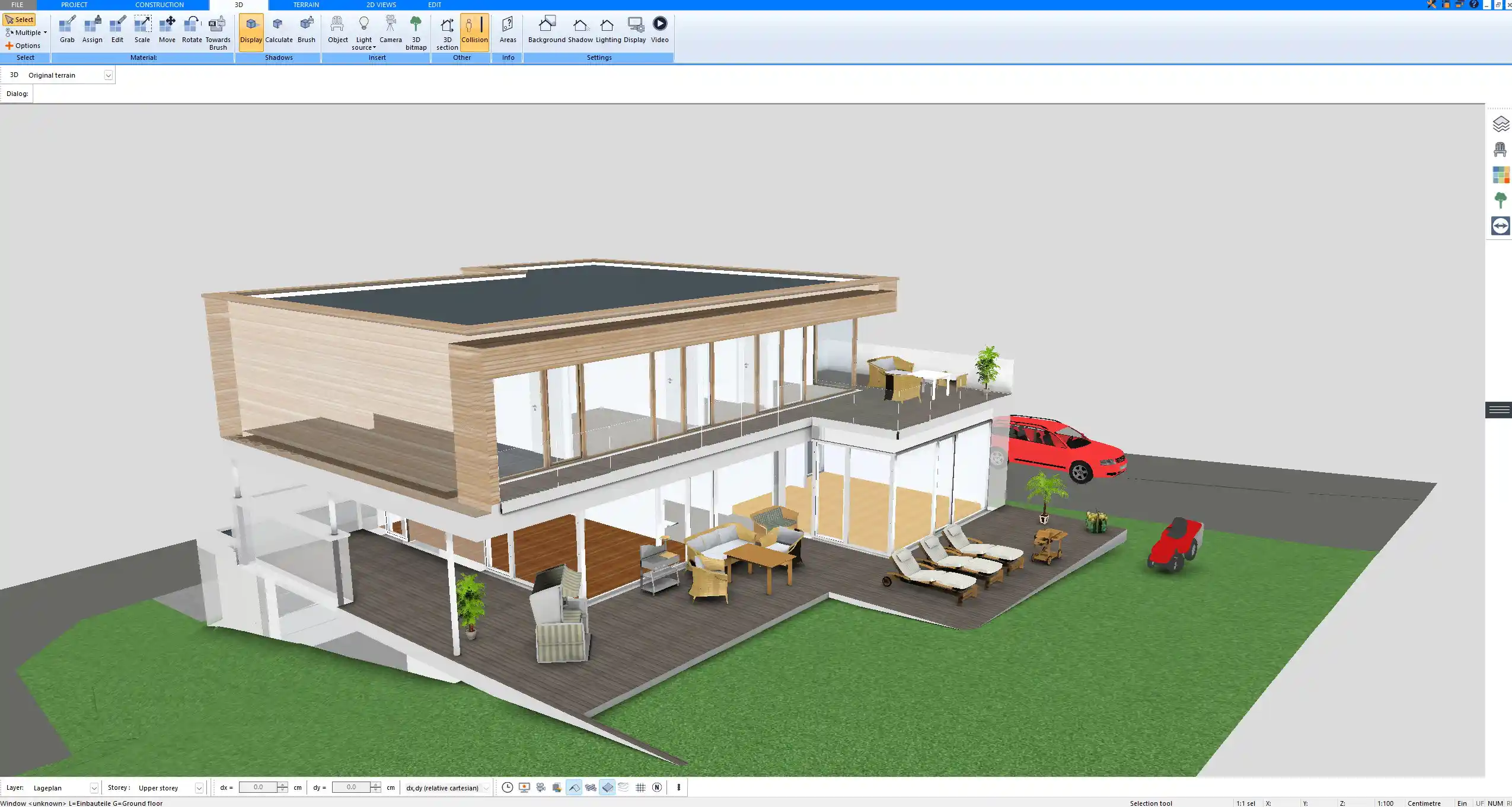 3D view of a planned boutique gym created with Plan7Architect