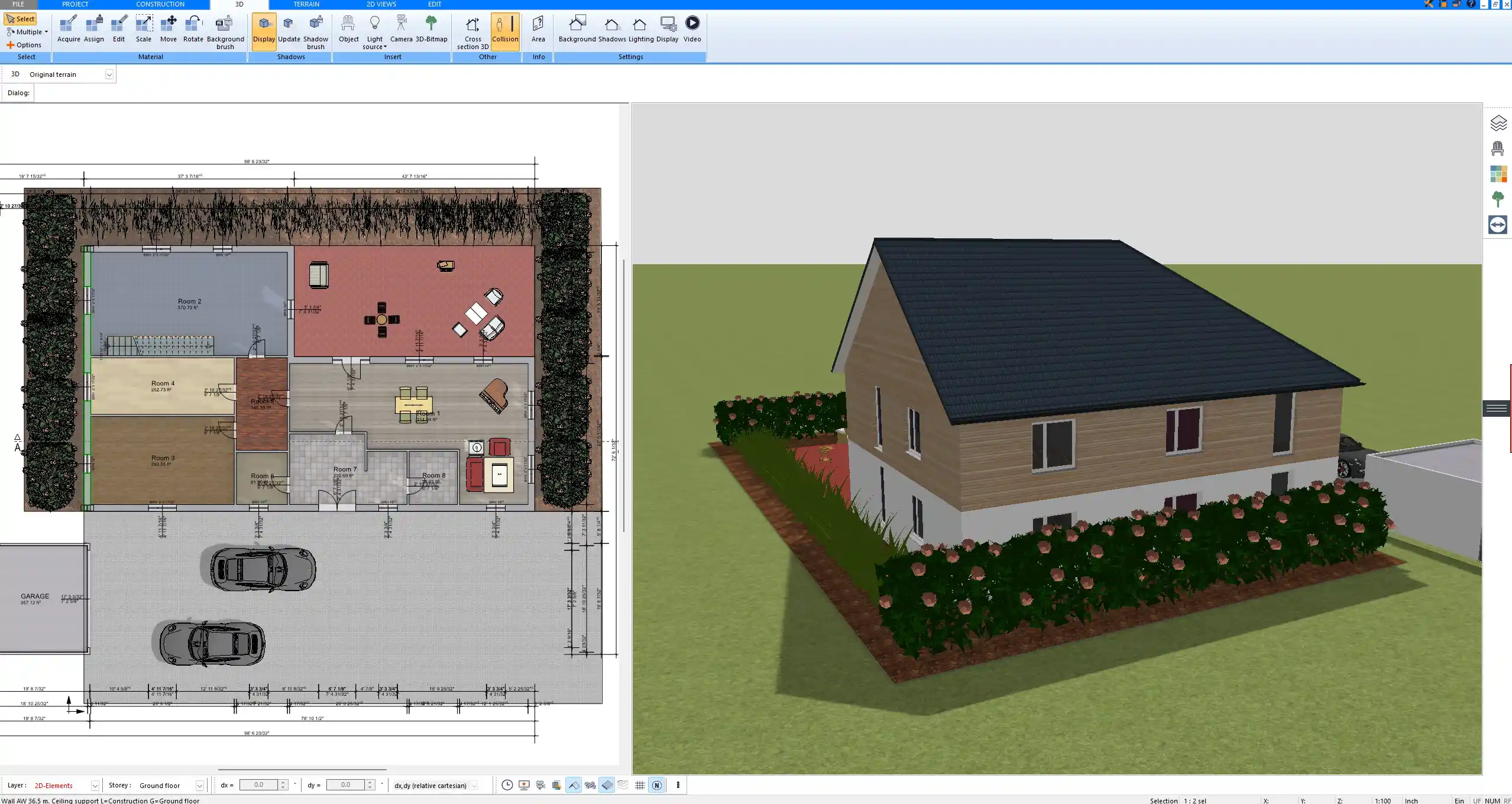 Example of a printable construction plan exported from Plan7Architect for permit submission