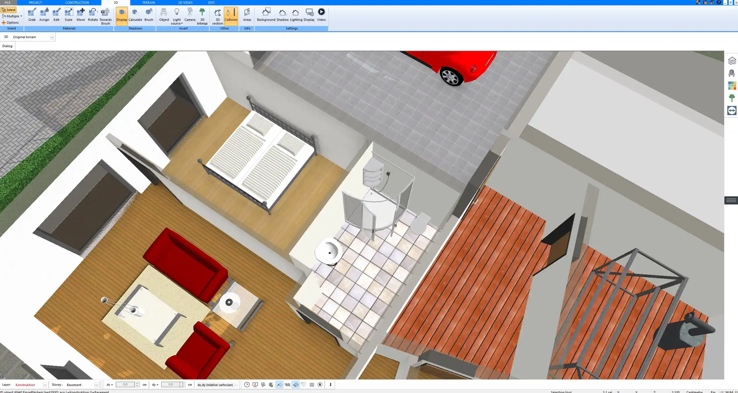 Functional training zone visualized in Plan7Architect's 3D environment