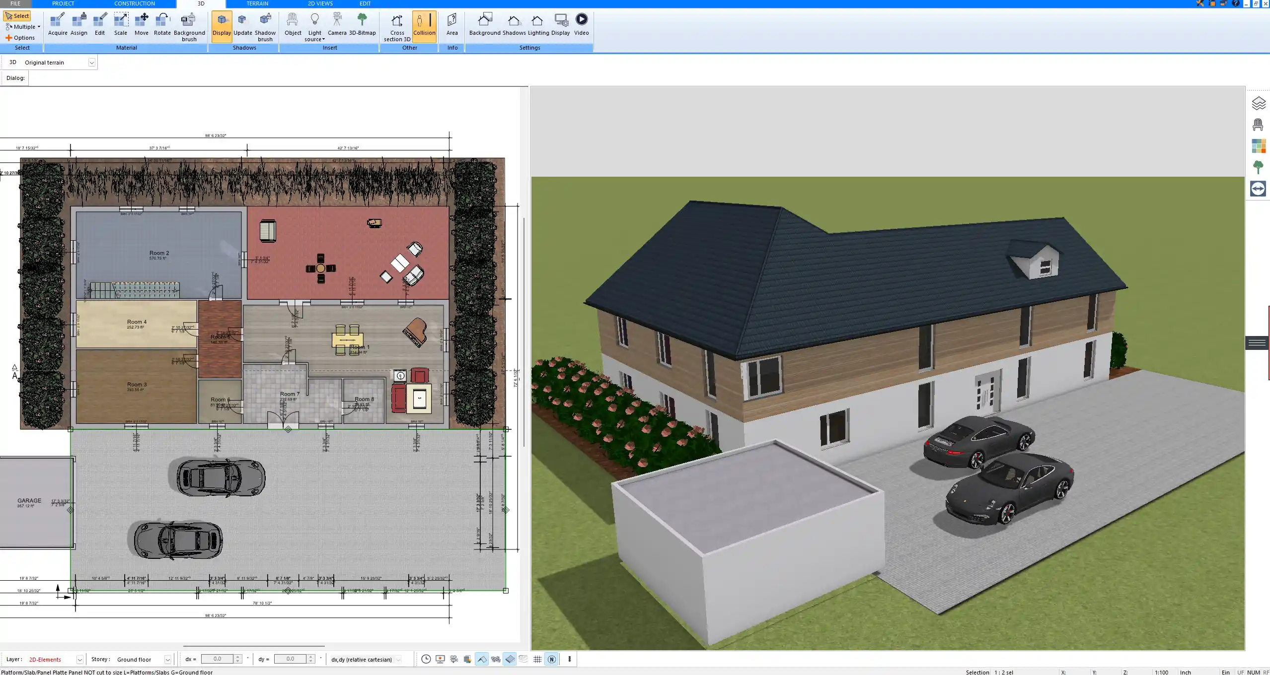 Interior planning with Plan7Architect – furnished rooms using the built-in object catalog