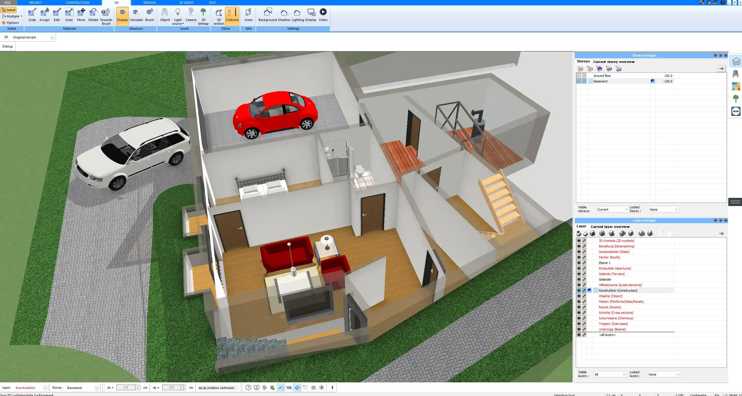Sample floor plan for a small café created with Plan7Architect