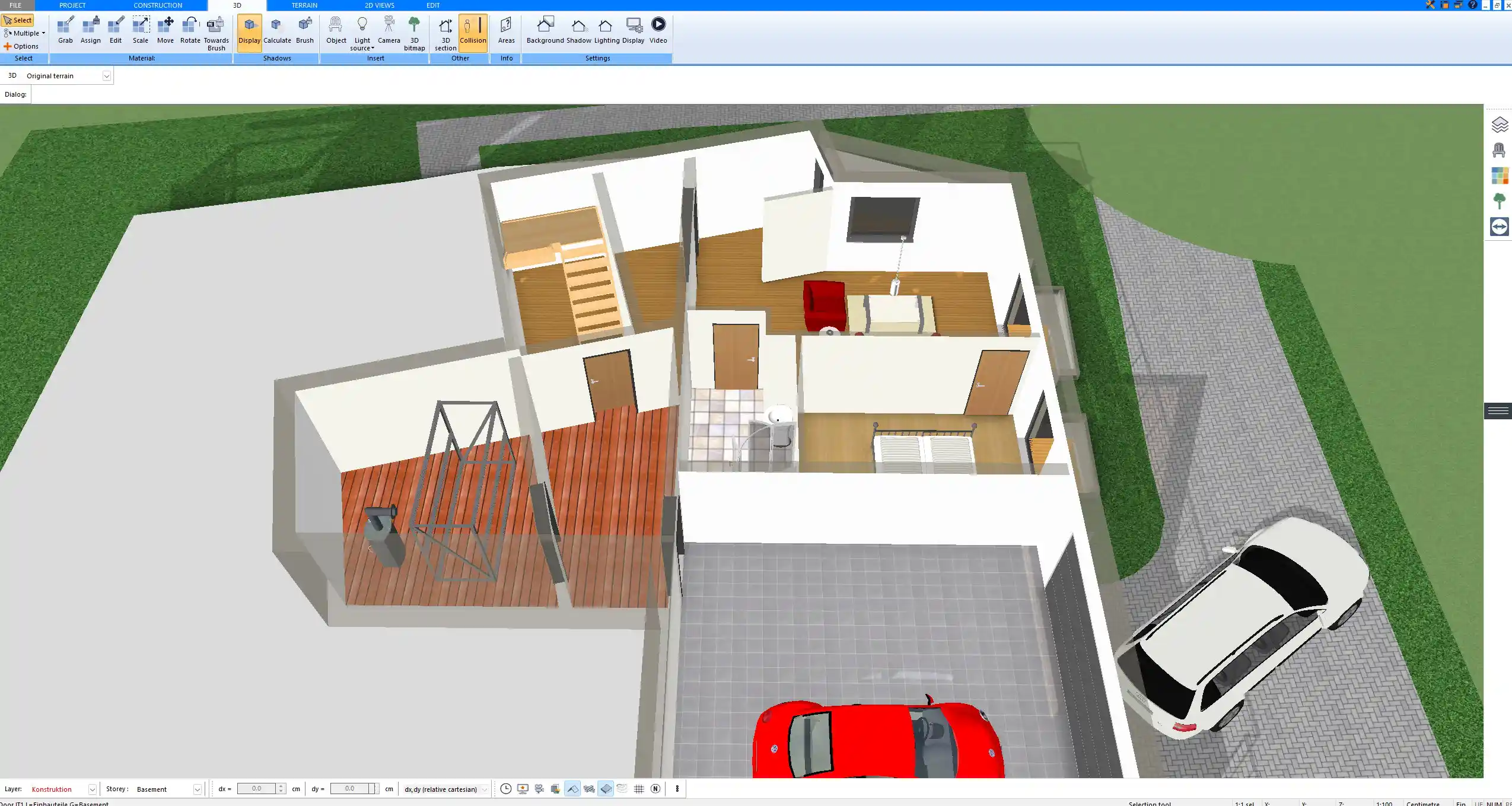 3D visualization of a medium-sized utility room
