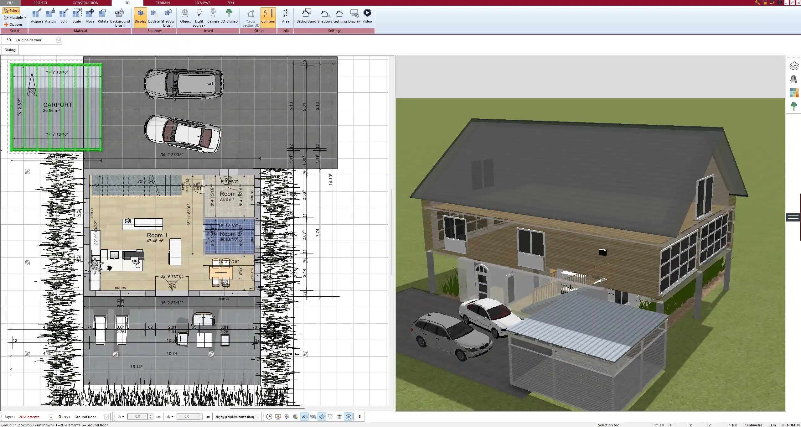 Single garage floor plan created with Plan7Architect