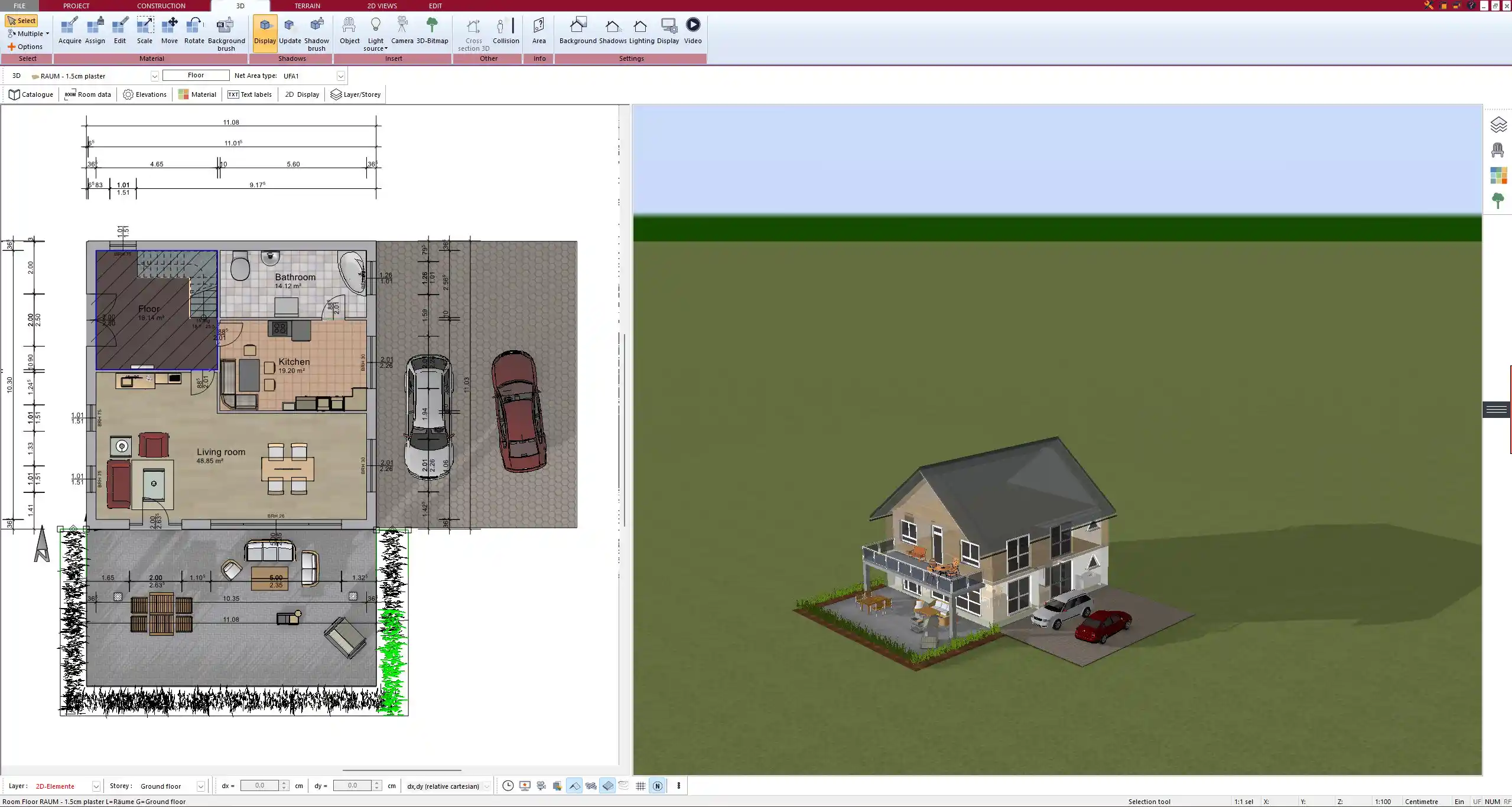 2D floor plan of a single-family home created with Plan7Architect