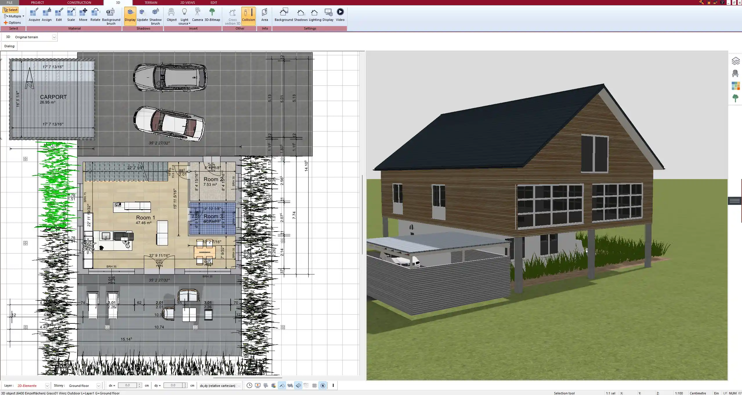 2D floor plan with integrated general notes created in Plan7Architect