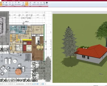 2D scaled floor plan created with Plan7Architect, showing exact room dimensions in metric units