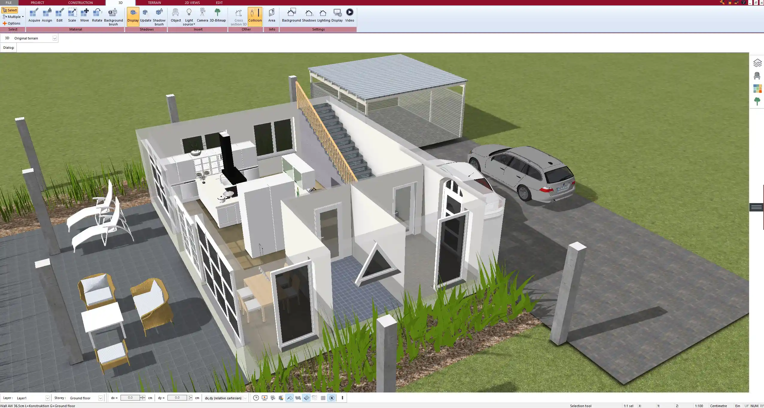 3D kitchen remodel visualization designed in Plan7Architect