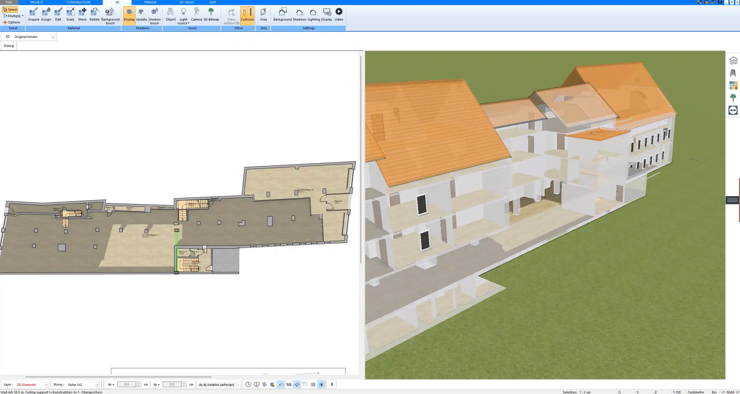 3D view generated in Plan7Architect to complement 2D construction drawings for contractors