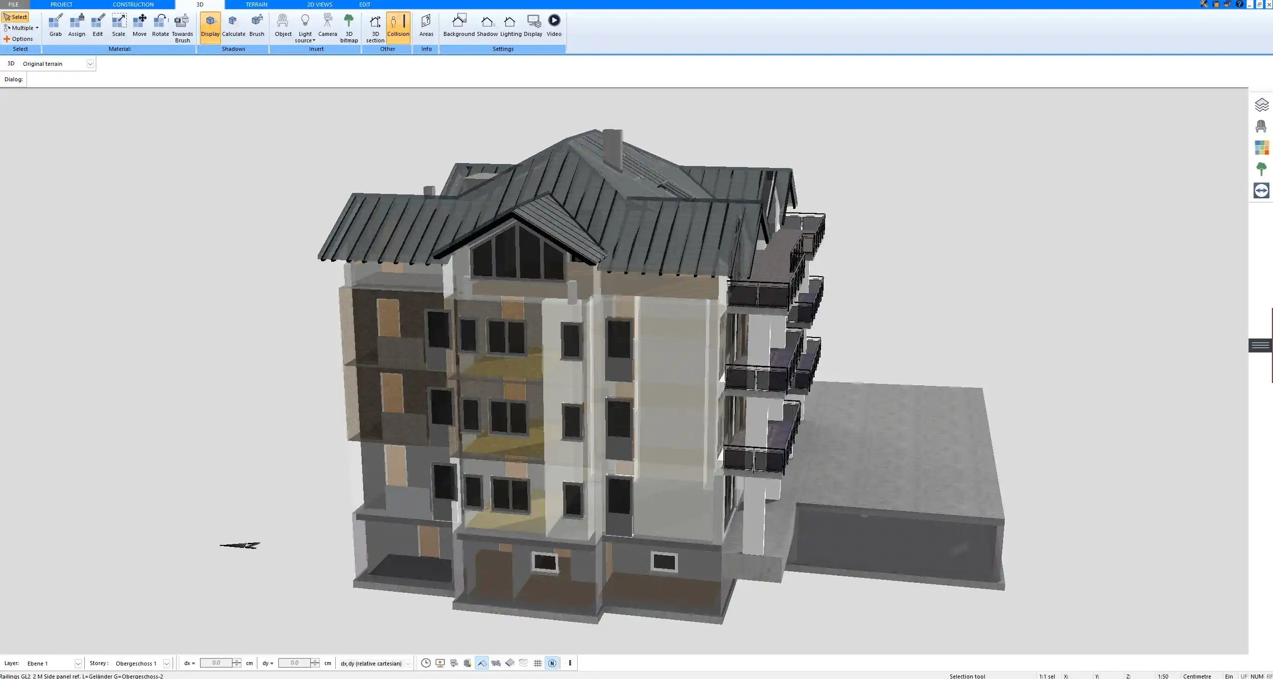 3D view of a house design generated in Plan7Architect