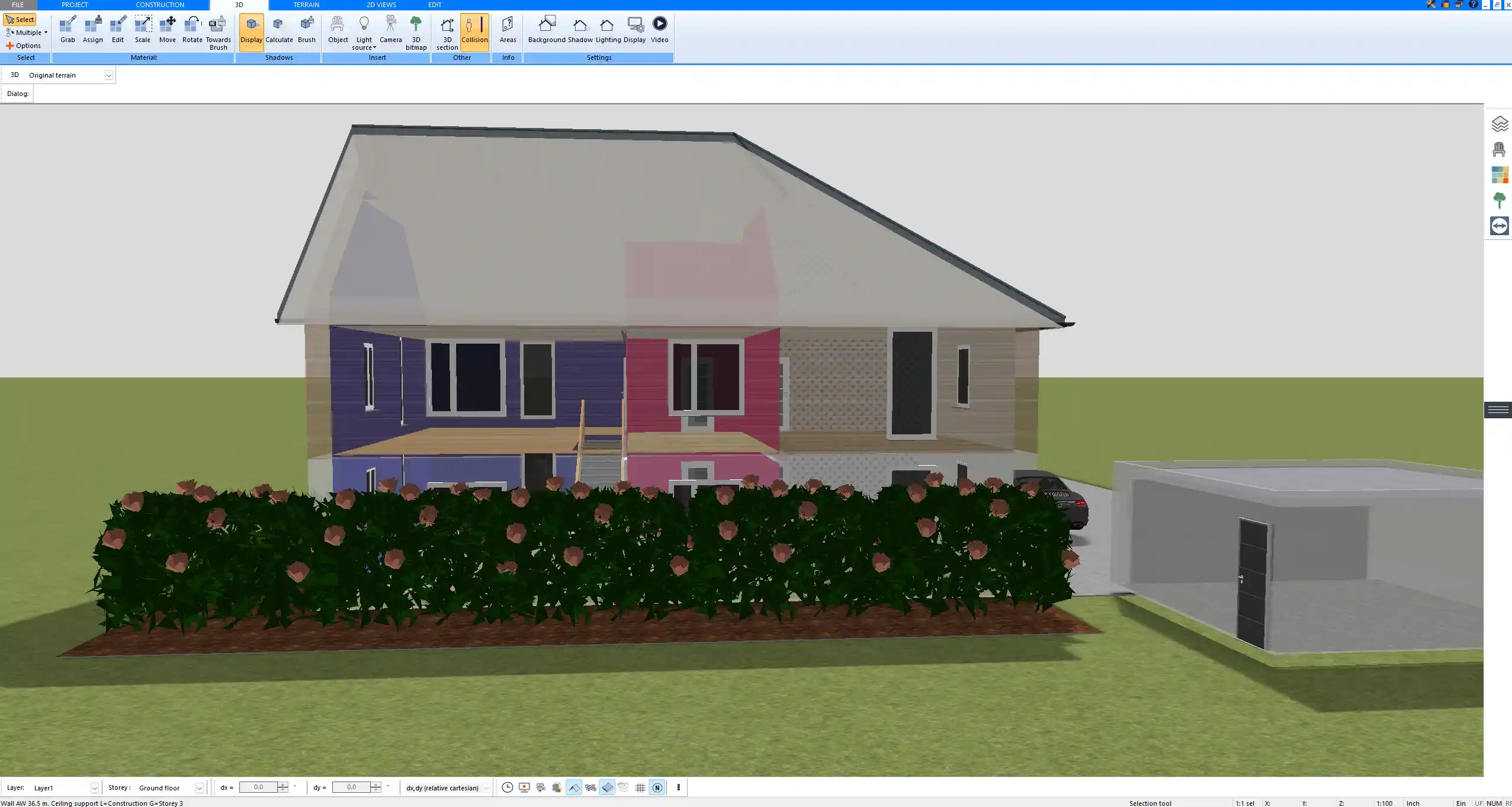 3D visualization of construction documents prepared with Plan7Architect