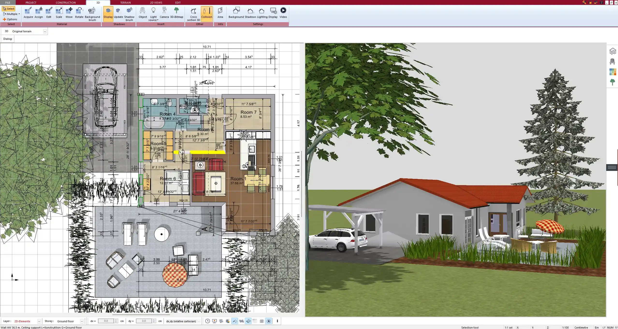 3D visualization of ductwork and ventilation designed with Plan7Architect