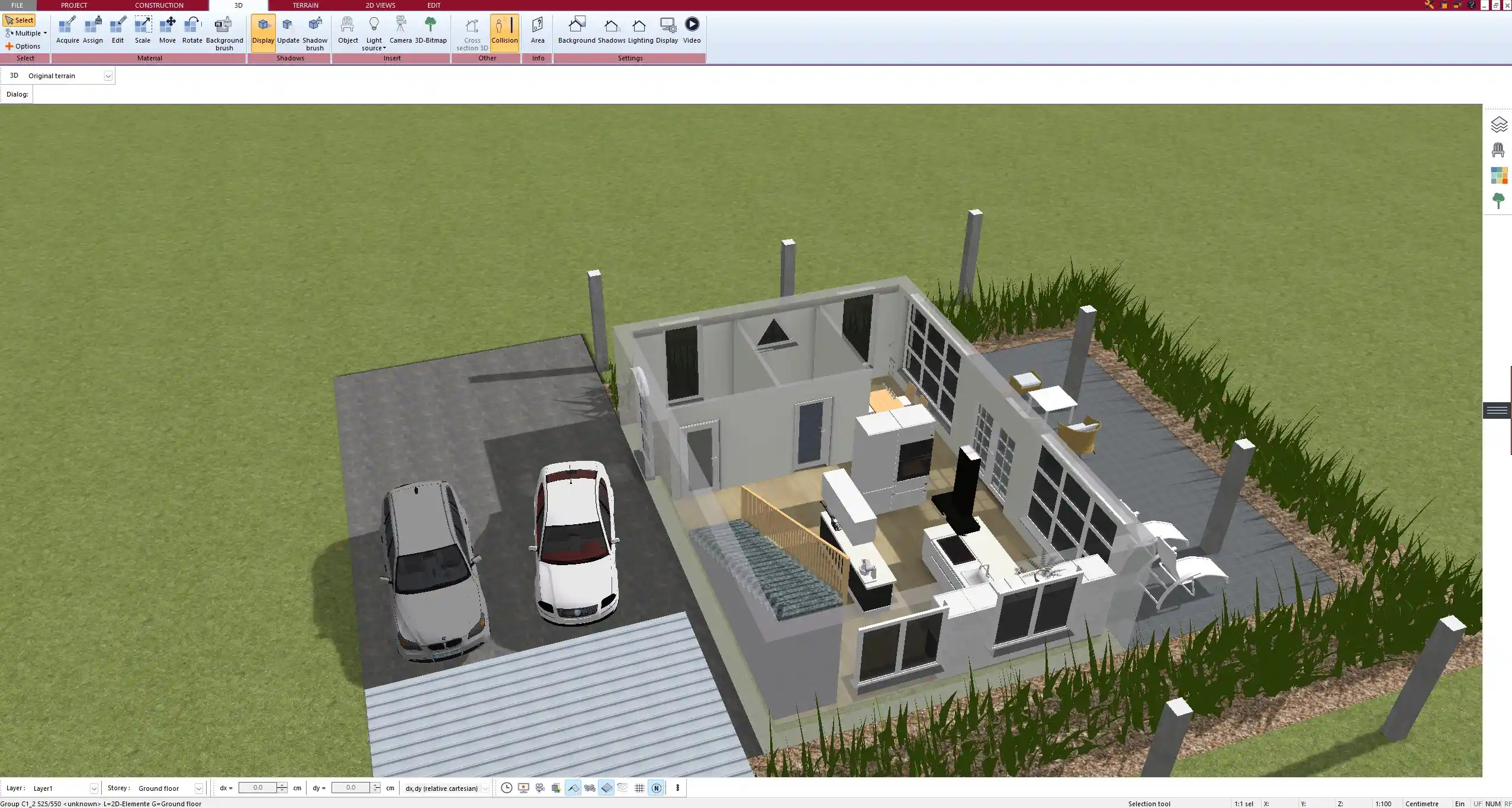3D visualization of the planned kitchen created in Plan7Architect