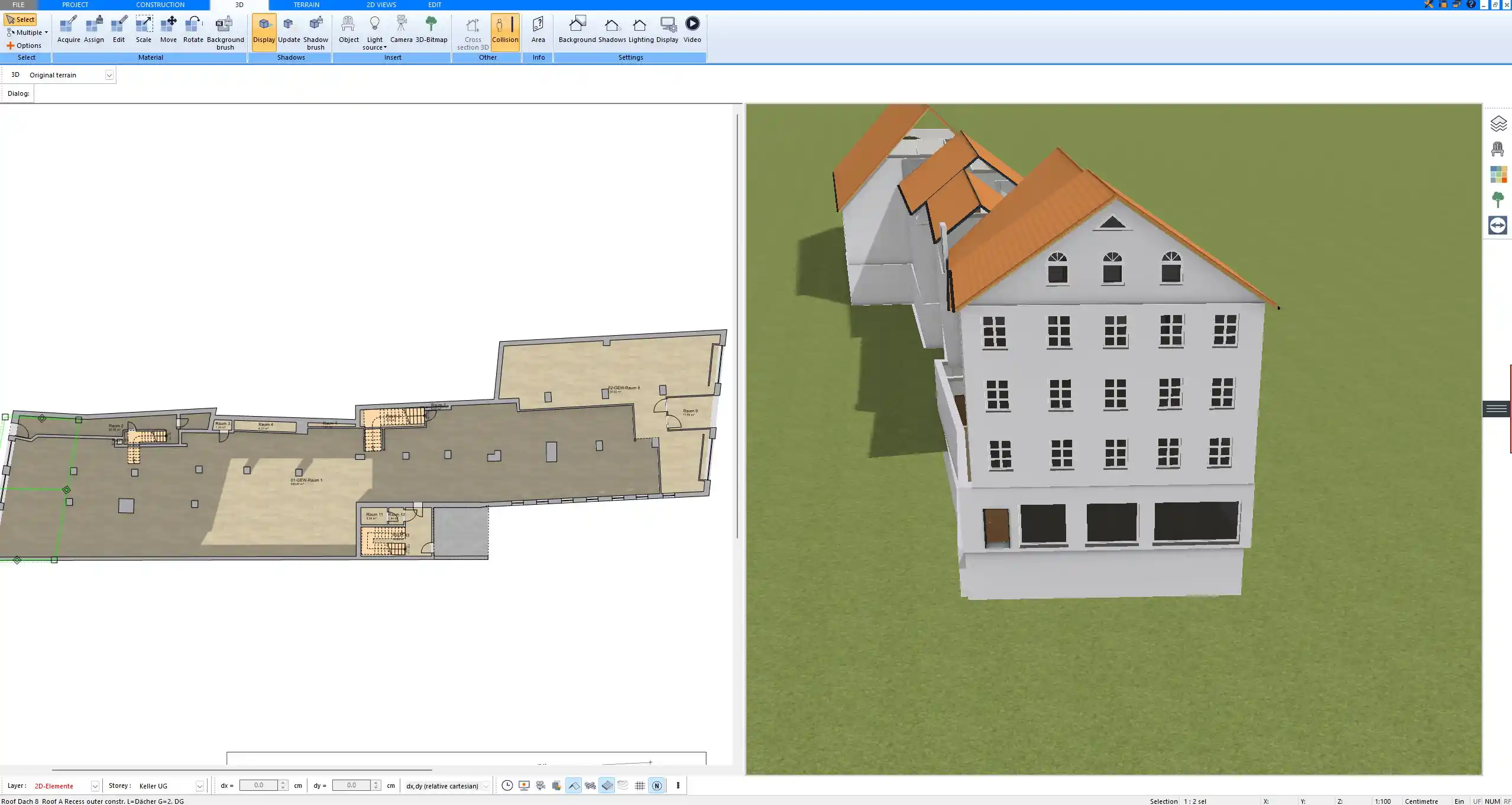 Adding interior walls and partitions step by step using Plan7Architect tools