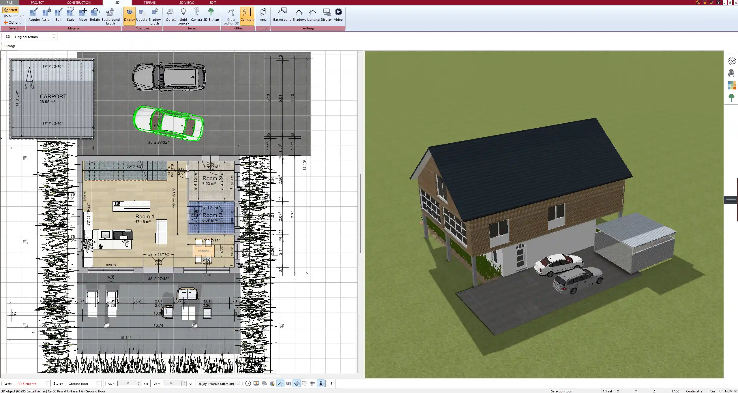 Creating the first floor plan layout in Plan7Architect – exterior walls placed with precision