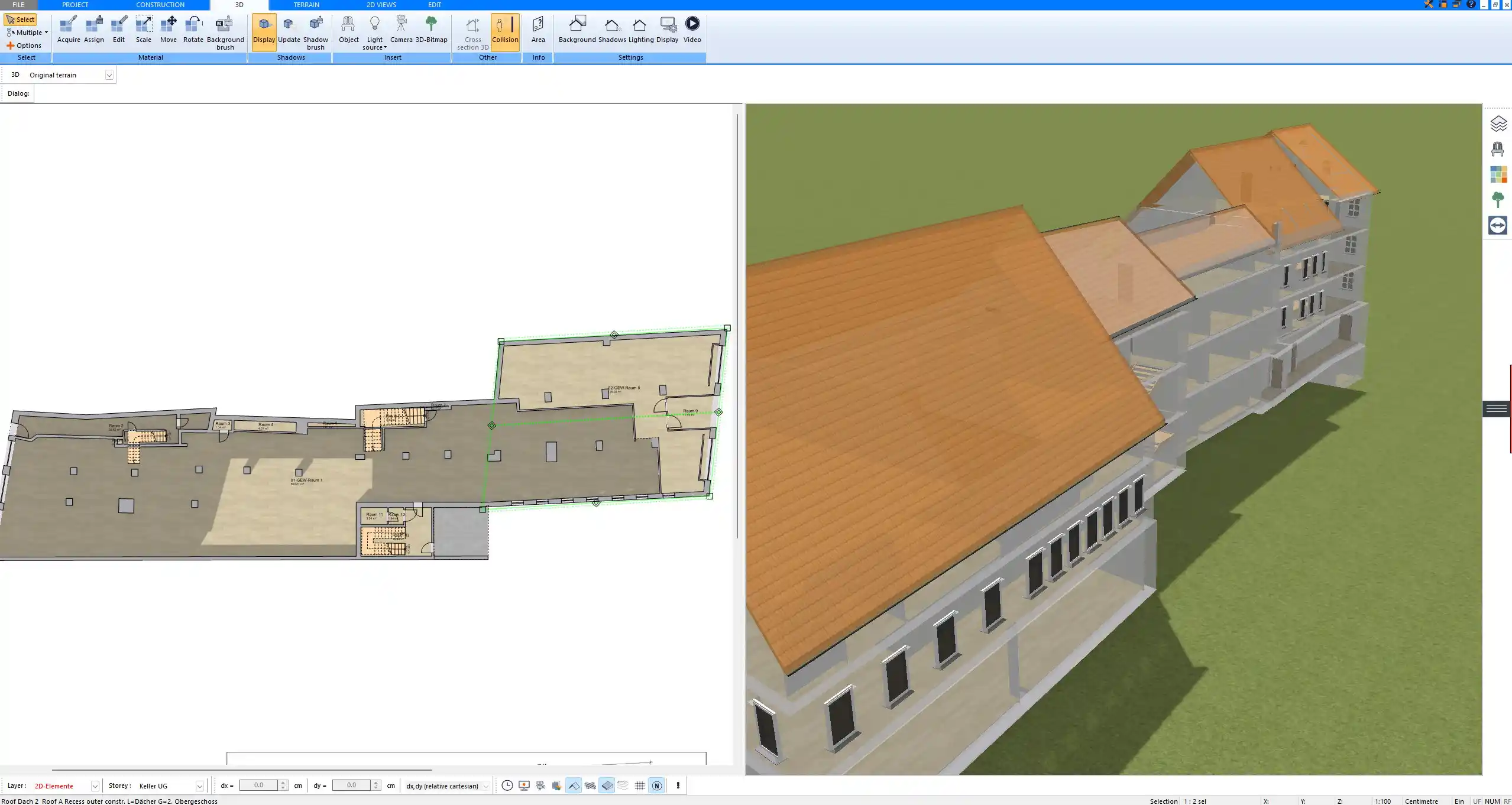Detailed floor plan with dimensions and annotations made in Plan7Architect