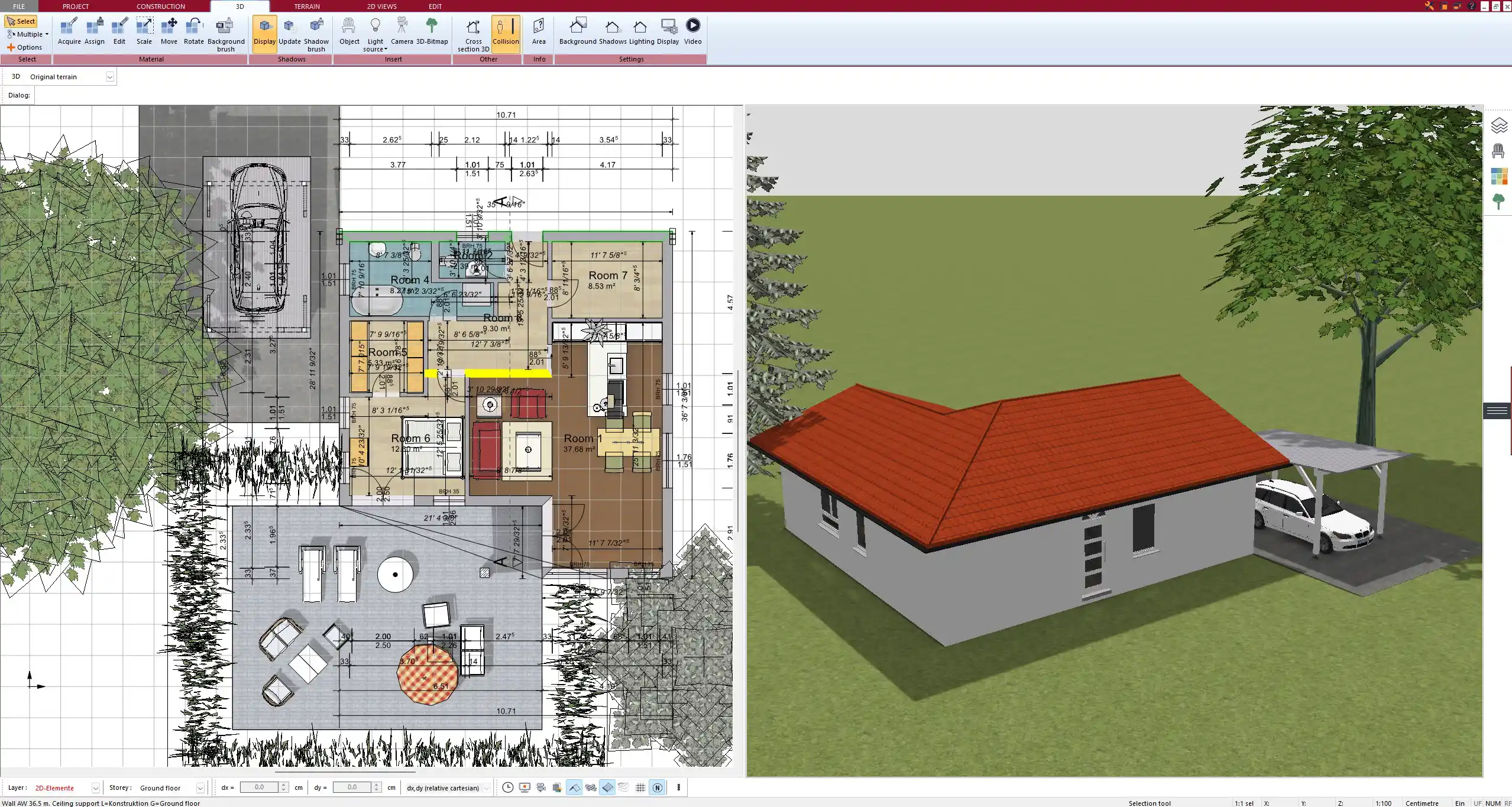 Detailed shelf organization visualized in Plan7Architect – jars, cans, and bulk storage