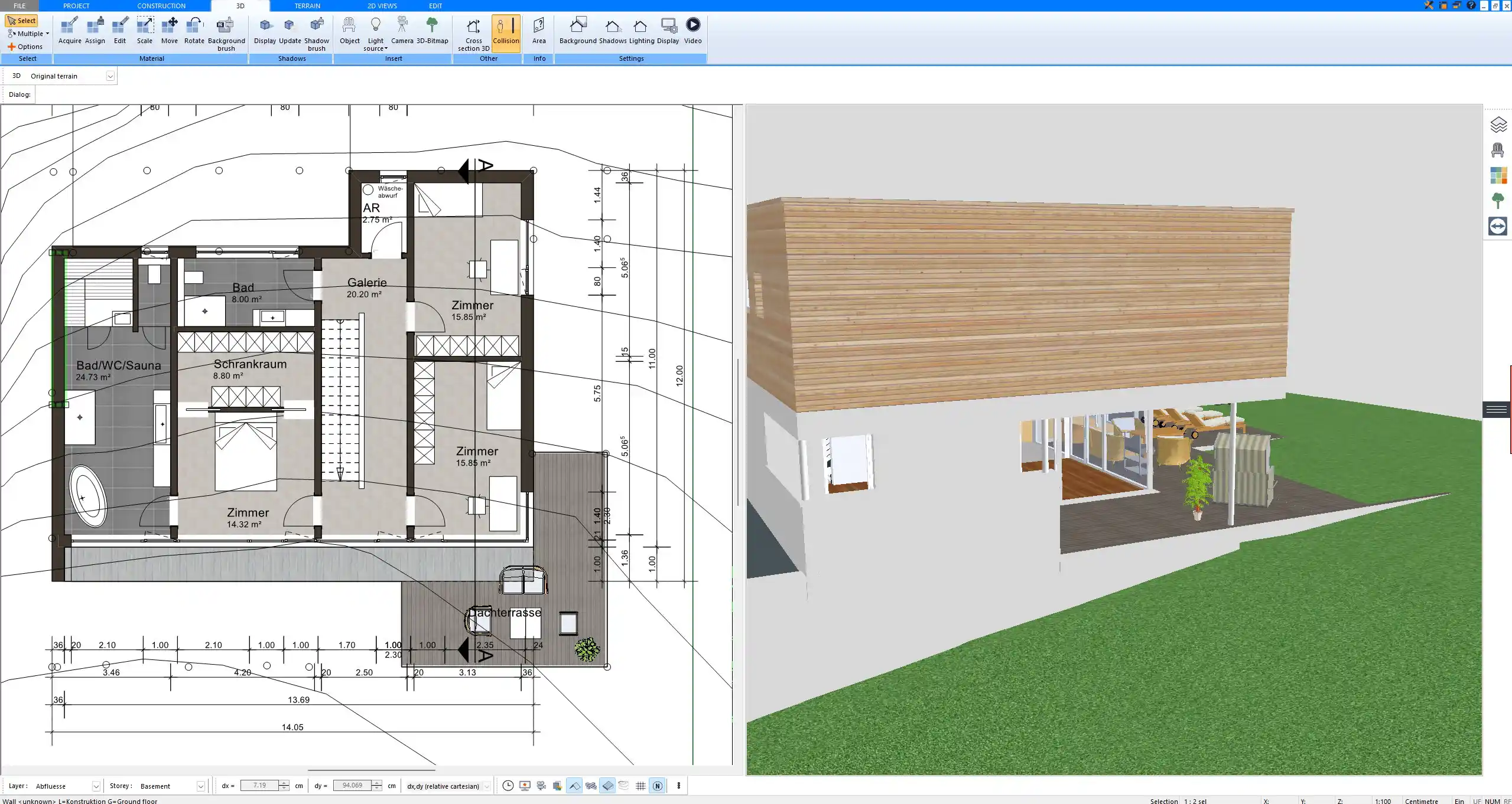 Floor plan created in Plan7Architect, prepared for large-format printing