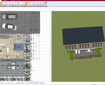 Floor plan with exact wall dimensions created in Plan7Architect