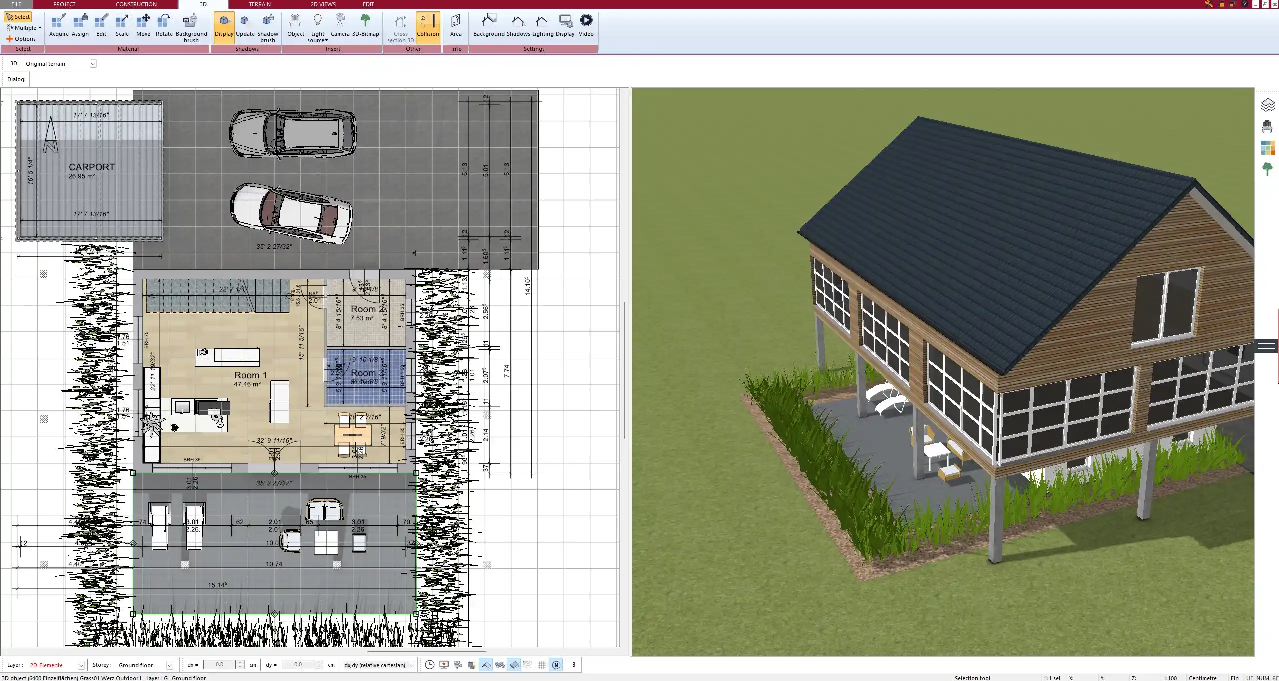 Floor plan created with Plan7Architect showing the detailed layout of a single-family home
